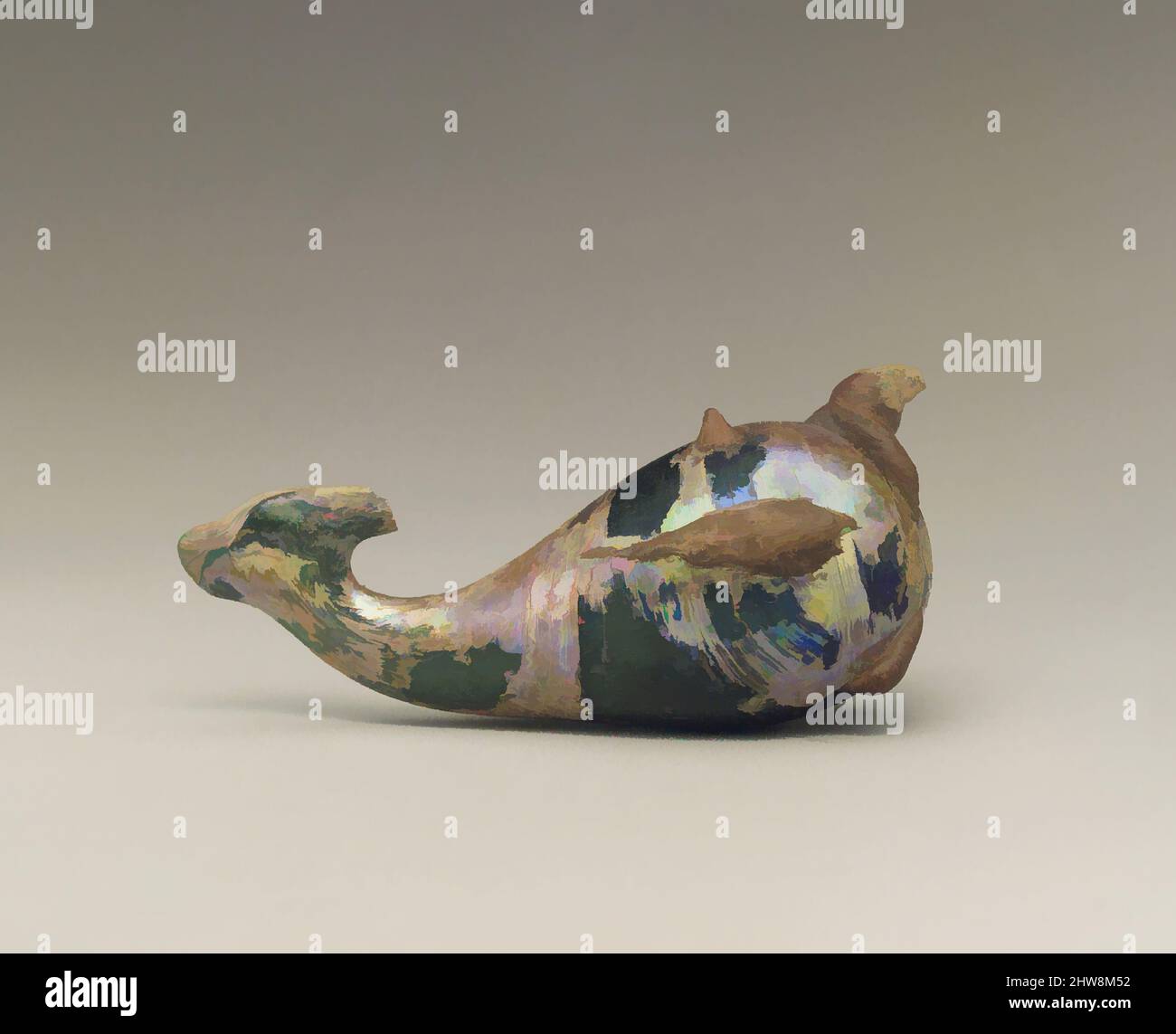 Art inspiré par la suspension en forme d'oiseau avec ailes brunes (Toy?), 13th siècle, attribué à la Syrie, verre, vert; Décoration rouge opaque, appliqué, L. 3 po. (7,6 cm), verre, la fonction exacte de ces oiseaux de verre n'est pas connue. La boucle sur le dos de certains d'entre eux suggèrent qu'ils, les œuvres classiques modernisées par Artotop avec un peu de modernité. Formes, couleur et valeur, impact visuel accrocheur sur l'art émotions par la liberté d'œuvres d'art d'une manière contemporaine. Un message intemporel qui cherche une nouvelle direction créative. Artistes qui se tournent vers le support numérique et créent le NFT Artotop Banque D'Images