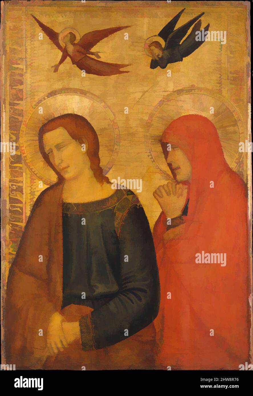 Art inspiré par Saints John l'évangéliste et Mary Magdalene, ca. 1335–45, Tempéa sur bois, doré, 23 x 15 5/8 po. (58,4 x 39,7 cm), peintures, italien, Follower napolitain de Giotto (deuxième tiers actif du 14th siècle), cette peinture, avec un panneau représentant les œuvres classiques modernisées par Artotop avec une touche de modernité. Formes, couleur et valeur, impact visuel accrocheur sur l'art émotions par la liberté d'œuvres d'art d'une manière contemporaine. Un message intemporel qui cherche une nouvelle direction créative. Artistes qui se tournent vers le support numérique et créent le NFT Artotop Banque D'Images
