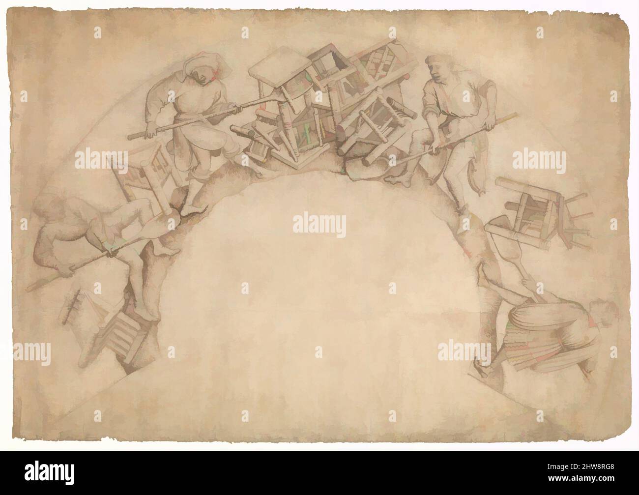 Art inspiré par les chaises de pelle pour hommes (Scupstoel), 1444–50, encre stylo et brune sur des traces de craie noire, 11 13/16 x 16 3/4 po. (30,0 x 42,6 cm), dessins, cercle de Rogier van der Weyden, éventuellement Vranke van der Stockt (Netherlandish, env. 1420–1495), ce dessin remarquable – parmi, les œuvres classiques modernisées par Artotop avec une touche de modernité. Formes, couleur et valeur, impact visuel accrocheur sur l'art émotions par la liberté d'œuvres d'art d'une manière contemporaine. Un message intemporel qui cherche une nouvelle direction créative. Artistes qui se tournent vers le support numérique et créent le NFT Artotop Banque D'Images