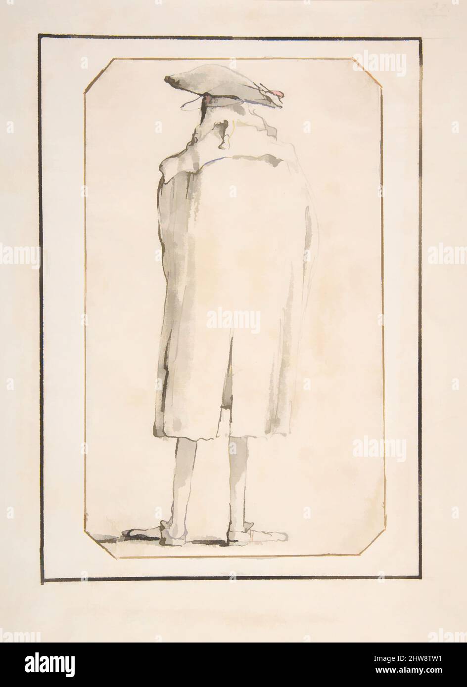 Art inspiré par la caricature d'un homme vu de derrière, 1760 (?), stylo et encre noire, lavage gris, 7 1/2 x 4 7/16 po. (19 x 11,3 cm), dessins, Giovanni Battista Tiepolo (Italien, Venise 1696–1770 Madrid, oeuvres classiques modernisées par Artotop avec une touche de modernité. Formes, couleur et valeur, impact visuel accrocheur sur l'art émotions par la liberté d'œuvres d'art d'une manière contemporaine. Un message intemporel qui cherche une nouvelle direction créative. Artistes qui se tournent vers le support numérique et créent le NFT Artotop Banque D'Images