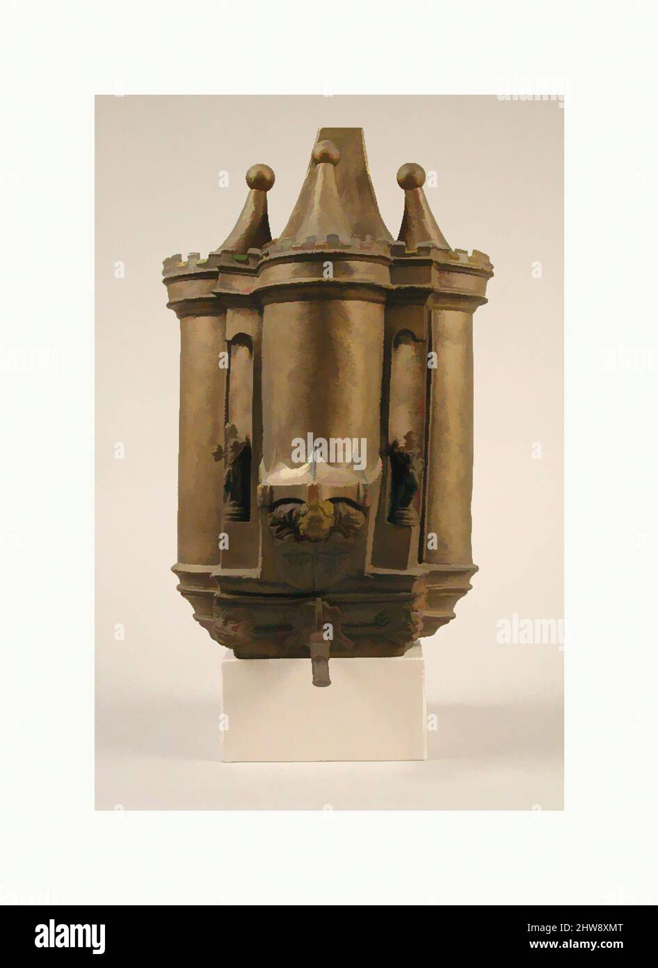 Art inspiré par la Citerne ou la fontaine, début du 20th siècle (original daté du 15th siècle), allemand, bronze ou laiton, total: 15 3/4 x 10 1/2 x 8in. (40 x 26,7 x 20,3cm), reproductions-Metalwork, oeuvres classiques modernisées par Artotop avec une touche de modernité. Formes, couleur et valeur, impact visuel accrocheur sur l'art émotions par la liberté d'œuvres d'art d'une manière contemporaine. Un message intemporel qui cherche une nouvelle direction créative. Artistes qui se tournent vers le support numérique et créent le NFT Artotop Banque D'Images