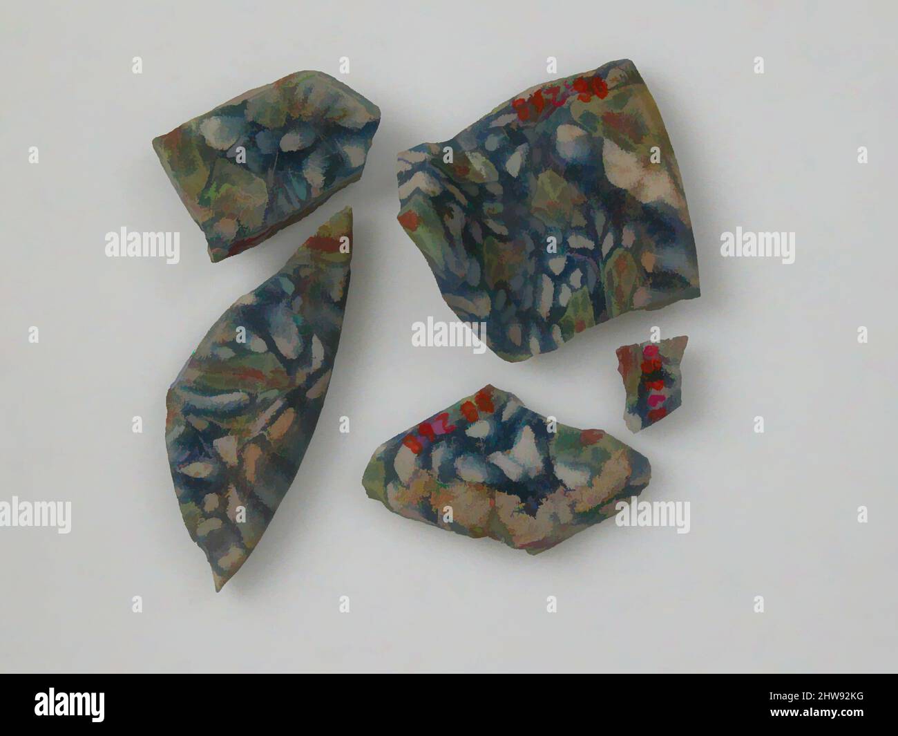 Art inspiré par des fragments de verre d'un navire, 4th–début 5th siècle, fait à Kharga Oasis, Égypte byzantine, copte, verre, stockage (boîte de Pétri diam.): 3 7/16 po. (8,8 cm), Glass-Vessels, oeuvres classiques modernisées par Artotop avec une touche de modernité. Formes, couleur et valeur, impact visuel accrocheur sur l'art émotions par la liberté d'œuvres d'art d'une manière contemporaine. Un message intemporel qui cherche une nouvelle direction créative. Artistes qui se tournent vers le support numérique et créent le NFT Artotop Banque D'Images