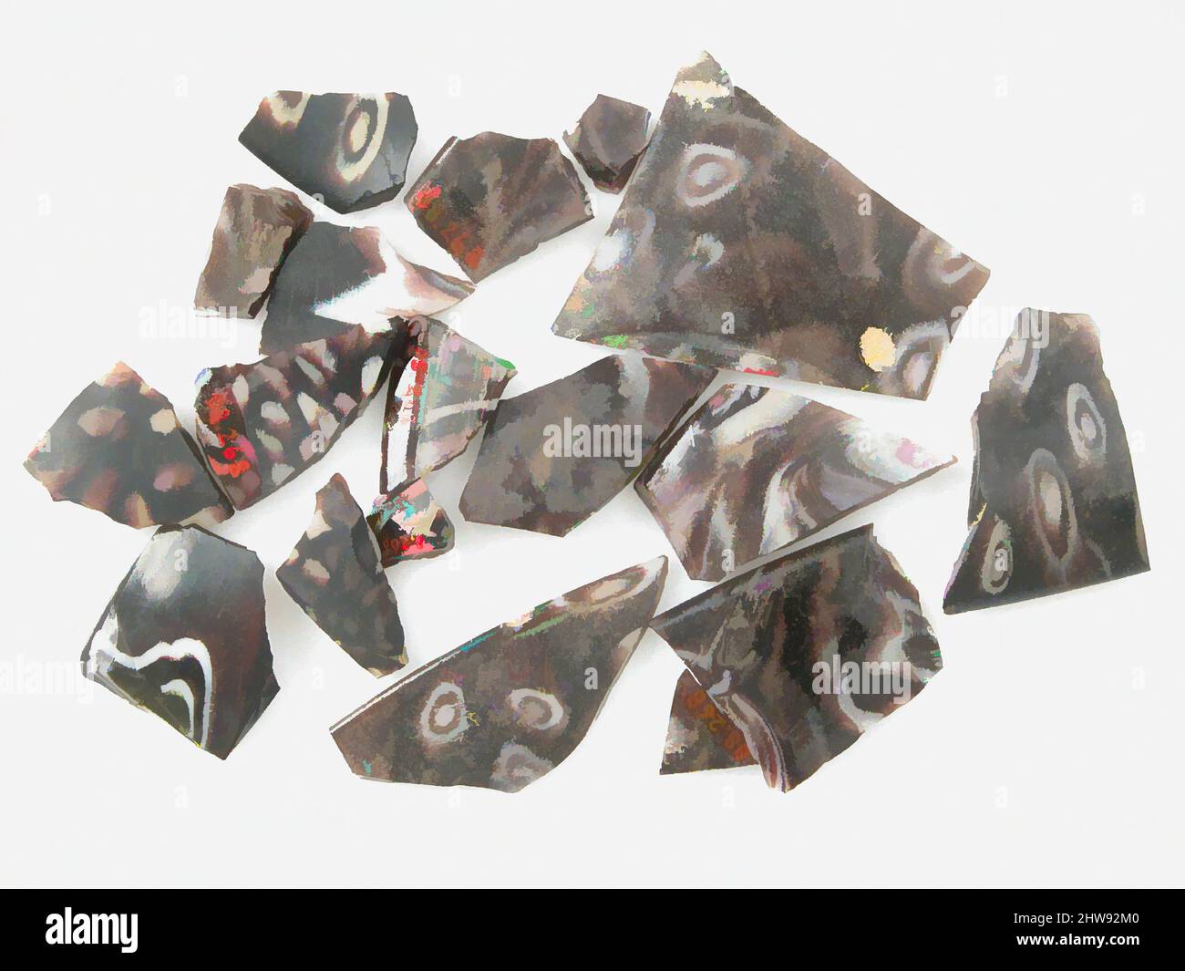 Art inspiré par des fragments de verre d'un navire, 4th–début 5th siècle, fait à Kharga Oasis, Égypte byzantine, copte, verre, stockage (boîte de Petri): 3 9/16 x 3 9/16 po. (9 x 9 cm), Glass-Vessels, oeuvres classiques modernisées par Artotop avec une touche de modernité. Formes, couleur et valeur, impact visuel accrocheur sur l'art émotions par la liberté d'œuvres d'art d'une manière contemporaine. Un message intemporel qui cherche une nouvelle direction créative. Artistes qui se tournent vers le support numérique et créent le NFT Artotop Banque D'Images