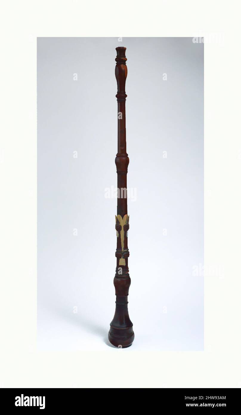 Art inspiré par Tenor Oboe, ca. 1730, Roding, Bavière, Allemagne, allemand (bavarois), Bois perlé, laiton, hauteur : 32 3/16 po. (81,8 cm), Aerophone-Reed bivibrated-double roseau, Johann Wolfgang Köningsperger (allemand (bavarois), active Roding 1725–1752), ce ténor hautbois, ou taille de, œuvres classiques modernisées par Artotop avec une touche de modernité. Formes, couleur et valeur, impact visuel accrocheur sur l'art émotions par la liberté d'œuvres d'art d'une manière contemporaine. Un message intemporel qui cherche une nouvelle direction créative. Artistes qui se tournent vers le support numérique et créent le NFT Artotop Banque D'Images