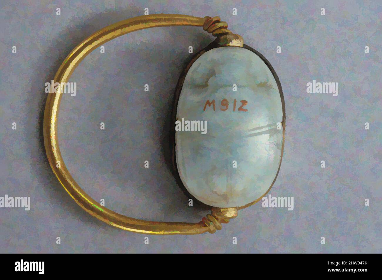 Art inspiré par Scarab Ring of the Storeroom Overseer im, Middle Kingdom, Dynasty 13, ca. 1802–1640 av. J.-C., d'Égypte, Beryl, or, diam. 2,5 cm (1 po, œuvres classiques modernisées par Artotop avec une touche de modernité. Formes, couleur et valeur, impact visuel accrocheur sur l'art émotions par la liberté d'œuvres d'art d'une manière contemporaine. Un message intemporel qui cherche une nouvelle direction créative. Artistes qui se tournent vers le support numérique et créent le NFT Artotop Banque D'Images