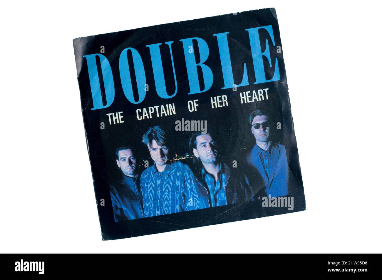 1985 7' single, le capitaine de son coeur par le duo suisse Double. Banque D'Images