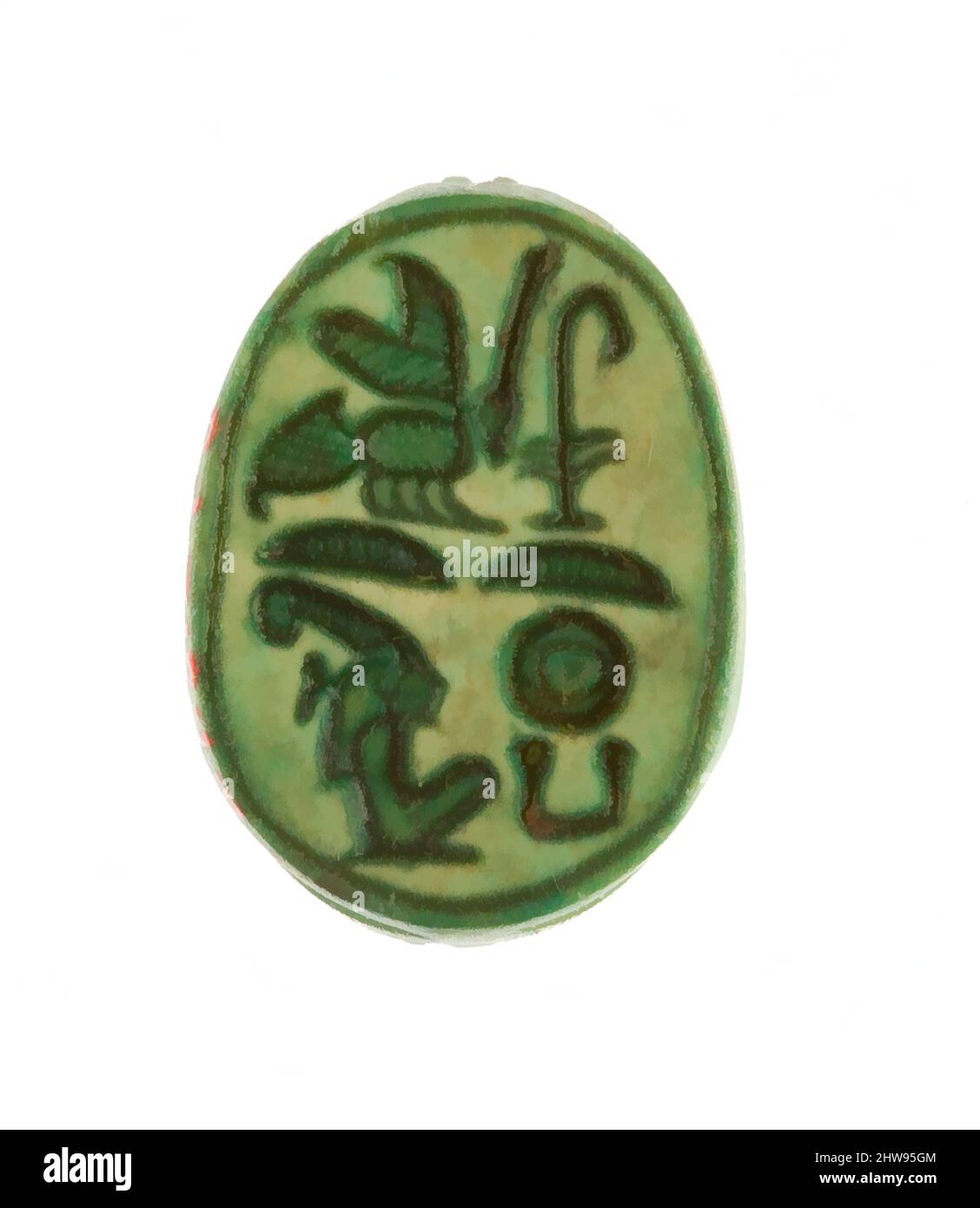 Art inspiré par les scarabs de la Fondation Hatshepsut dépôts, Nouveau Royaume, dynastie 18, début, ca. 1479–1458 av. J.-C., d'Égypte, haute-Égypte, Thèbes, Deir el-Bahri, Temple de Hatshepsut, dépôt de fondation 9 (I), 1926–27, Steatite (émaillée), L. 1,8 cm (11/16 po); w. 1,3 cm (1/2 po); h. 0,7, œuvres classiques modernisées par Artotop avec une touche de modernité. Formes, couleur et valeur, impact visuel accrocheur sur l'art émotions par la liberté d'œuvres d'art d'une manière contemporaine. Un message intemporel qui cherche une nouvelle direction créative. Artistes qui se tournent vers le support numérique et créent le NFT Artotop Banque D'Images