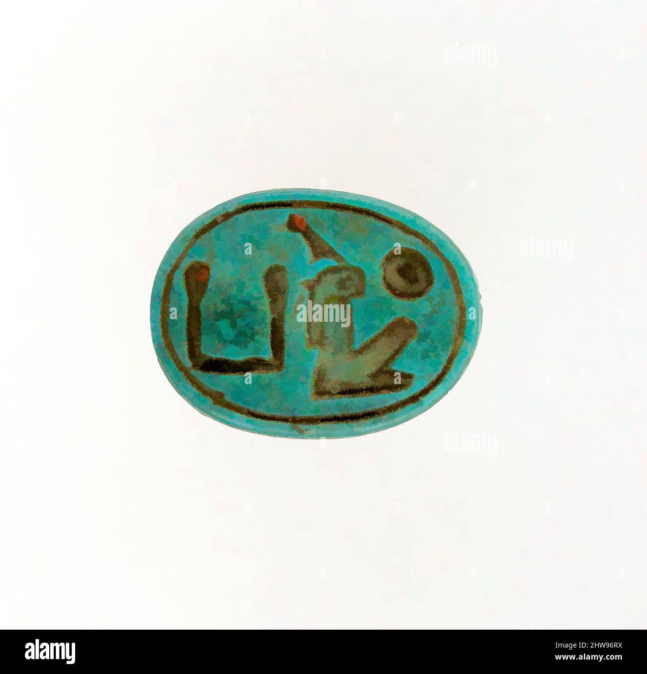 Art inspiré par Scarab inscrit au nom du trône de Hatshepsut, Nouveau Royaume, dynastie 18, ca. 1479–1458 av. J.-C., d'Égypte, Steatite (vitrifié), l. 1,5 cm (9/16 po, œuvres classiques modernisées par Artotop avec une touche de modernité. Formes, couleur et valeur, impact visuel accrocheur sur l'art émotions par la liberté d'œuvres d'art d'une manière contemporaine. Un message intemporel qui cherche une nouvelle direction créative. Artistes qui se tournent vers le support numérique et créent le NFT Artotop Banque D'Images