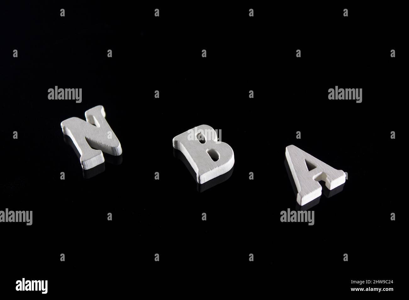 Mot NBA. 3d lettres. Concept basket-ball. Banque D'Images