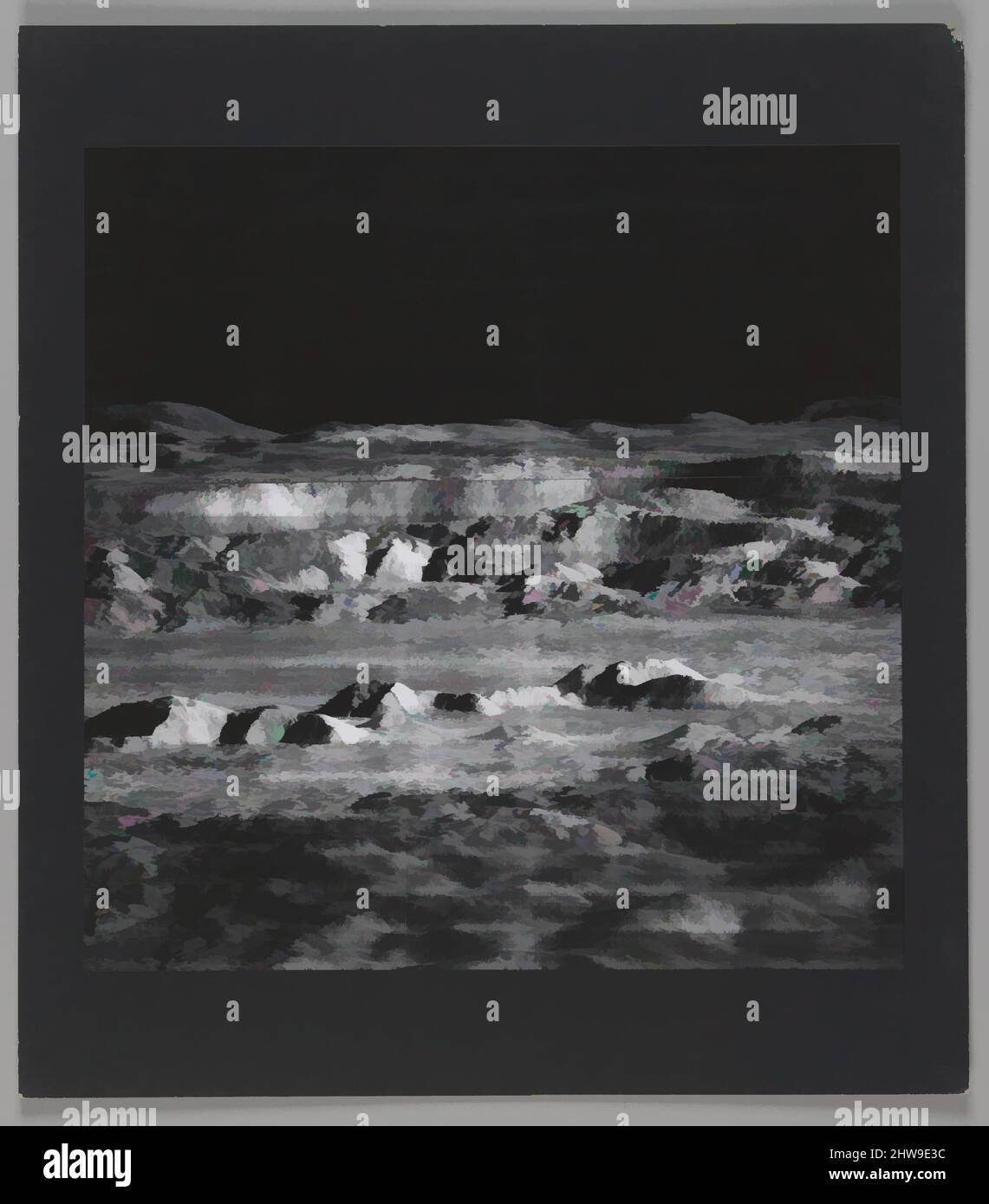 Art inspiré par la Lune – Crater Copernicus – gros plan, 23 novembre 1966, épreuves argentées Gelatin, image : 14 po. × 13 7/8 po (35,5 × 35,2 cm), photographies, National Aeronautics and Space Administration, cette photographie a été faite dans le cadre du programme Lunar Orbiter, une série de cinq, oeuvres classiques modernisées par Artotop avec un peu de modernité. Formes, couleur et valeur, impact visuel accrocheur sur l'art émotions par la liberté d'œuvres d'art d'une manière contemporaine. Un message intemporel qui cherche une nouvelle direction créative. Artistes qui se tournent vers le support numérique et créent le NFT Artotop Banque D'Images