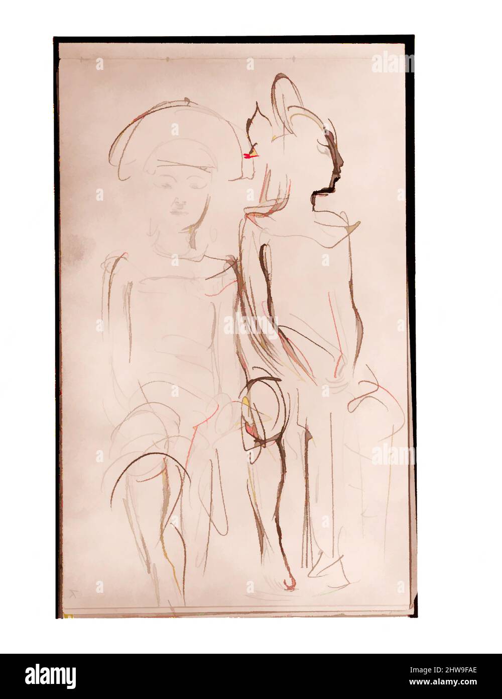 Art inspiré par deux danseuses javanaises assis (du Sketchbook of Javanais Dancers), 1889, Graphite sur papier vélin blanc cassé, 5 1/2 x 8 1/2 po. (14 x 21,6 cm), dessins, John Singer Sargent (américain, Florence 1856–1925 Londres, œuvres classiques modernisées par Artotop avec une touche de modernité. Formes, couleur et valeur, impact visuel accrocheur sur l'art émotions par la liberté d'œuvres d'art d'une manière contemporaine. Un message intemporel qui cherche une nouvelle direction créative. Artistes qui se tournent vers le support numérique et créent le NFT Artotop Banque D'Images