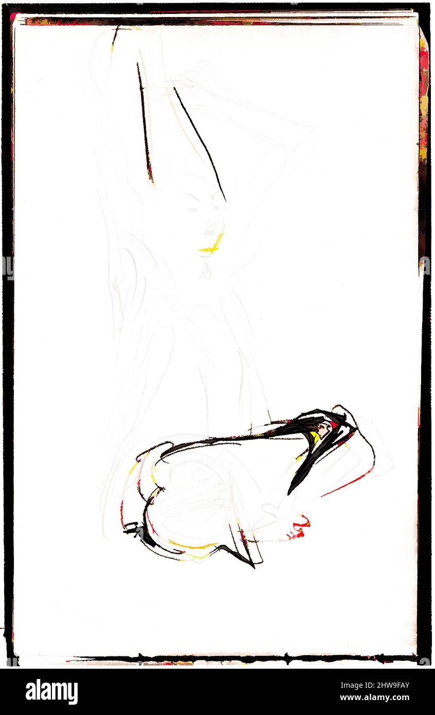 Art inspiré par une danseuse javanaise assise qui fixe ses cheveux (tiré du Sketchbook of Javanese Dancers), 1889, Graphite sur papier vélin blanc cassé, 8 1/2 x 5 1/2 po. (21,6 x 14 cm), dessins, John Singer Sargent (américain, Florence 1856–1925 Londres, œuvres classiques modernisées par Artotop avec une touche de modernité. Formes, couleur et valeur, impact visuel accrocheur sur l'art émotions par la liberté d'œuvres d'art d'une manière contemporaine. Un message intemporel qui cherche une nouvelle direction créative. Artistes qui se tournent vers le support numérique et créent le NFT Artotop Banque D'Images