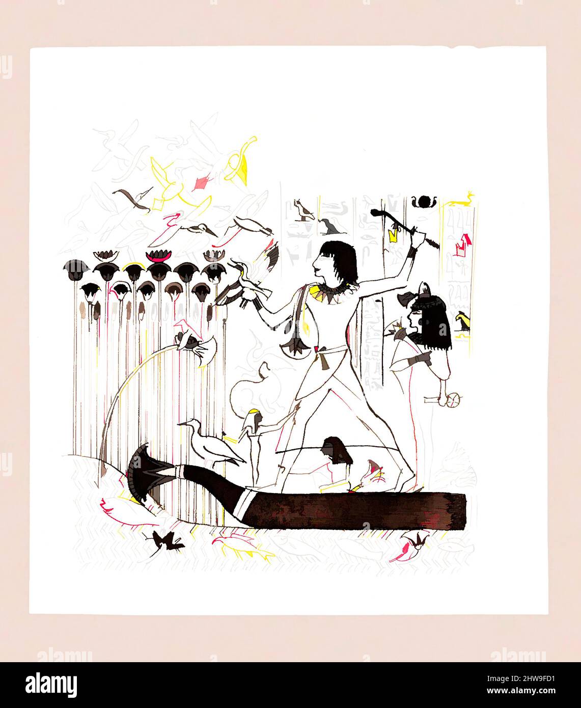 Art inspiré par la chasse aux oiseaux, après la Sculpture de secours égyptienne (de Scrapbook), ca. 1878, Graphite, stylo et encre sur papier vélin blanc cassé, 5 1/4 x 4 3/4 po. (13,3 x 12,1 cm), dessins, John Singer Sargent (américain, Florence 1856–1925 Londres, œuvres classiques modernisées par Artotop avec une touche de modernité. Formes, couleur et valeur, impact visuel accrocheur sur l'art émotions par la liberté d'œuvres d'art d'une manière contemporaine. Un message intemporel qui cherche une nouvelle direction créative. Artistes qui se tournent vers le support numérique et créent le NFT Artotop Banque D'Images