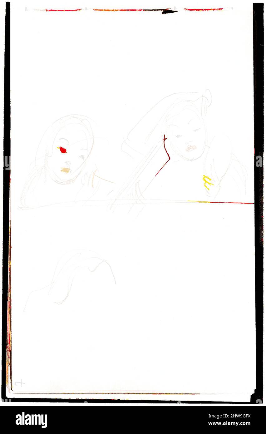 Art inspiré par deux danseurs javanais appliquant du maquillage (tiré de Sketchbook of Javanais Dancers), 1889, Graphite sur papier vélin blanc cassé, 8 1/2 x 5 1/2 po. (21,6 x 14 cm), dessins, John Singer Sargent (américain, Florence 1856–1925 Londres, œuvres classiques modernisées par Artotop avec une touche de modernité. Formes, couleur et valeur, impact visuel accrocheur sur l'art émotions par la liberté d'œuvres d'art d'une manière contemporaine. Un message intemporel qui cherche une nouvelle direction créative. Artistes qui se tournent vers le support numérique et créent le NFT Artotop Banque D'Images