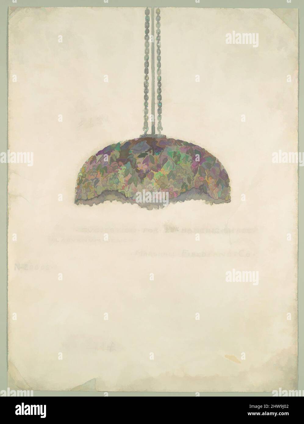 Art inspiré de la suggestion pour abat-jour suspendu 38'/ Laburnum Design/ Marshall Field and Co., 1907–10, fabriqué à New York, États-Unis, américain, aquarelle et graphite sur papier vélin blanc cassé, 11 15/16 x 8 7/16 po. (30,4 x 21,4 cm), dessins, Tiffany Studios (1902–32), The laburnum, a, Œuvres classiques modernisées par Artotop avec une touche de modernité. Formes, couleur et valeur, impact visuel accrocheur sur l'art émotions par la liberté d'œuvres d'art d'une manière contemporaine. Un message intemporel qui cherche une nouvelle direction créative. Artistes qui se tournent vers le support numérique et créent le NFT Artotop Banque D'Images