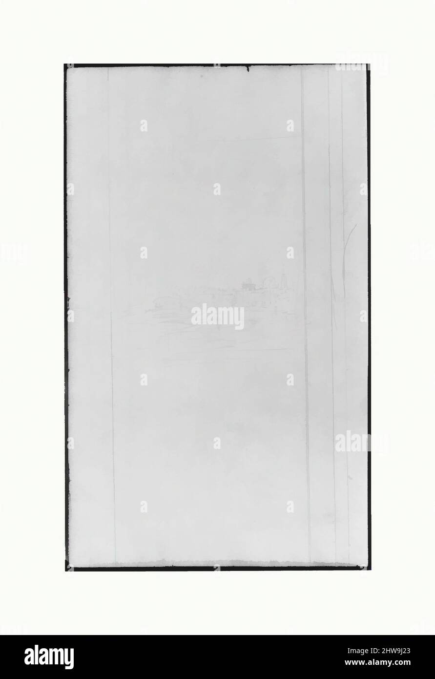 Art inspiré par Landscape, River and Town (de Sketchbook), Graphite, stylo, encre, et aquarelle sur papier, dessins, John William Casilear (américain, New York 1811–1893 Saratoga Springs, New York, œuvres classiques modernisées par Artotop avec une touche de modernité. Formes, couleur et valeur, impact visuel accrocheur sur l'art émotions par la liberté d'œuvres d'art d'une manière contemporaine. Un message intemporel qui cherche une nouvelle direction créative. Artistes qui se tournent vers le support numérique et créent le NFT Artotop Banque D'Images