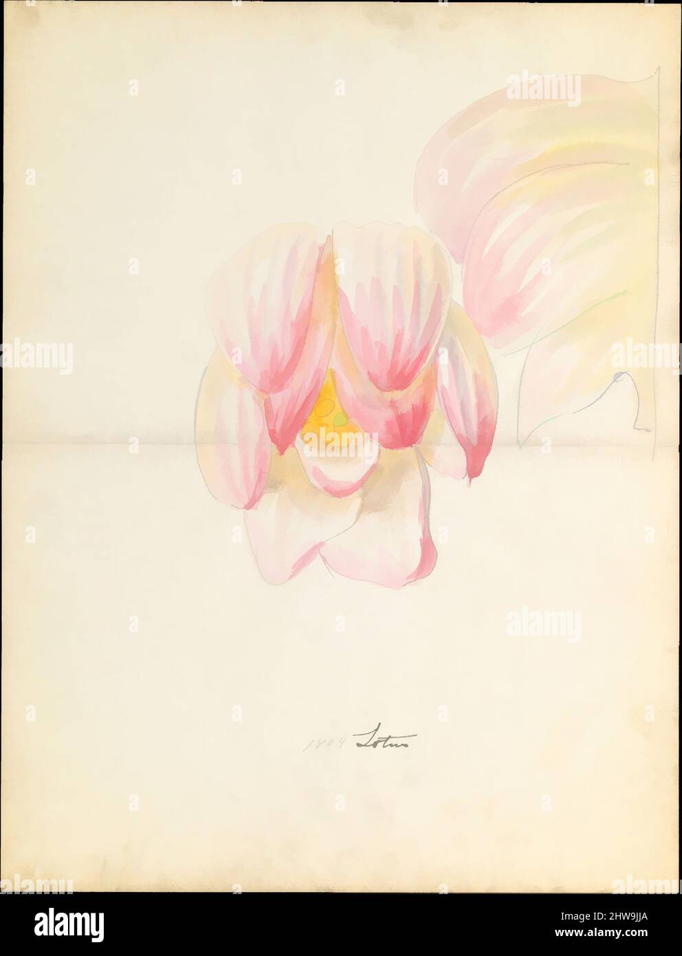 Art inspiré par le dessin de conception de la fleur de lotus de la capitale florale de loggia, Laurelton Hall, ca. 1900–1915, américain, aquarelle, graphite et encre sur papier, 18 3/8 x 14 po. (46,7 x 35,6 cm), dessins, Lenox, Incorporated (établi en 1889, oeuvres classiques modernisées par Artotop avec une touche de modernité. Formes, couleur et valeur, impact visuel accrocheur sur l'art émotions par la liberté d'œuvres d'art d'une manière contemporaine. Un message intemporel qui cherche une nouvelle direction créative. Artistes qui se tournent vers le support numérique et créent le NFT Artotop Banque D'Images