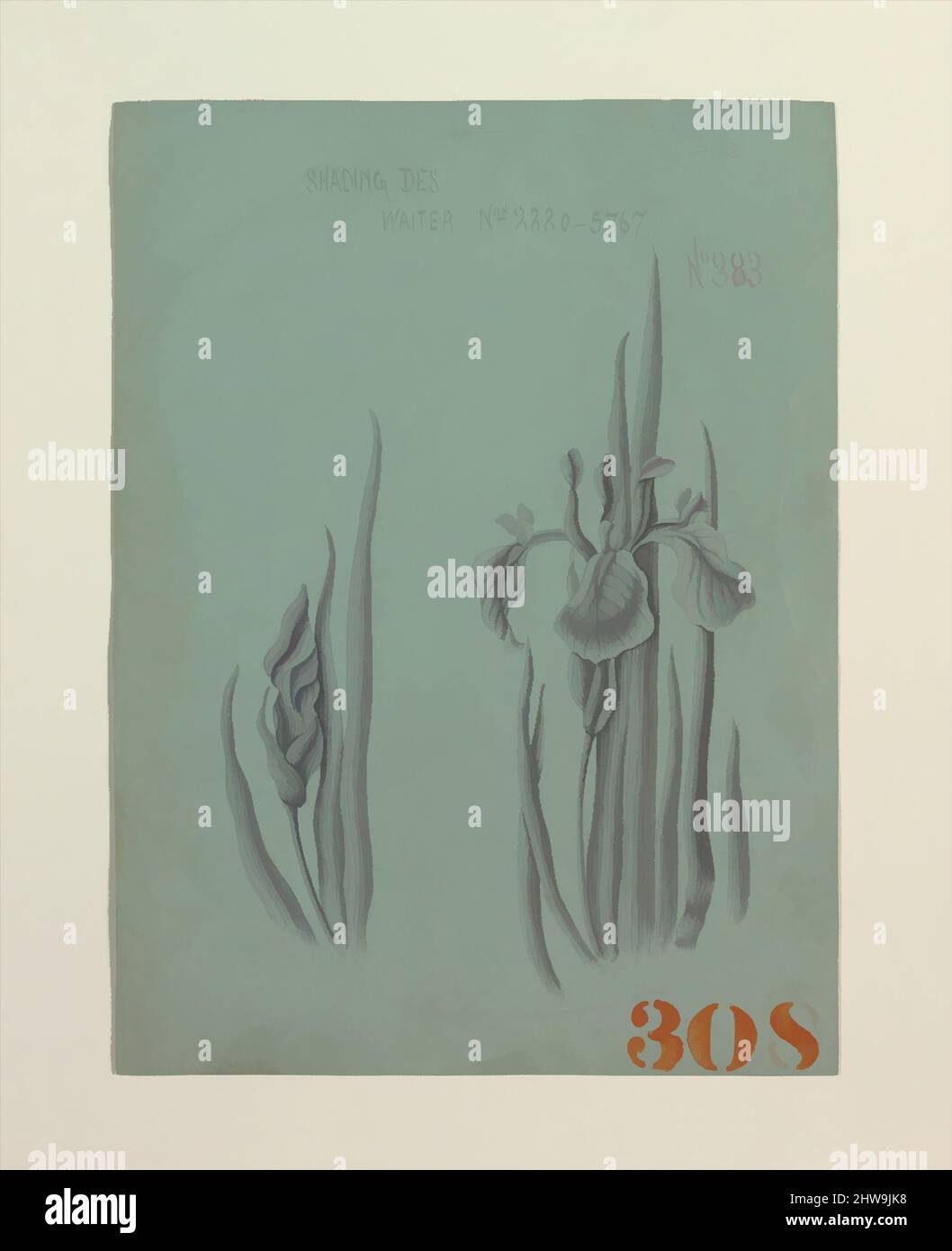 Art inspiré par Shading des nos 8880–5767, 1889–91, (aucun affecté) New York, New York, États-Unis, American, Graphite, Aquarelle et encre sur papier vélin vert, total : 14 3/4 x 11 po. (37,5 x 27,9 cm), dessins, Tiffany & Co. (1837-aujourd'hui, œuvres classiques modernisées par Artotop avec une touche de modernité. Formes, couleur et valeur, impact visuel accrocheur sur l'art émotions par la liberté d'œuvres d'art d'une manière contemporaine. Un message intemporel qui cherche une nouvelle direction créative. Artistes qui se tournent vers le support numérique et créent le NFT Artotop Banque D'Images
