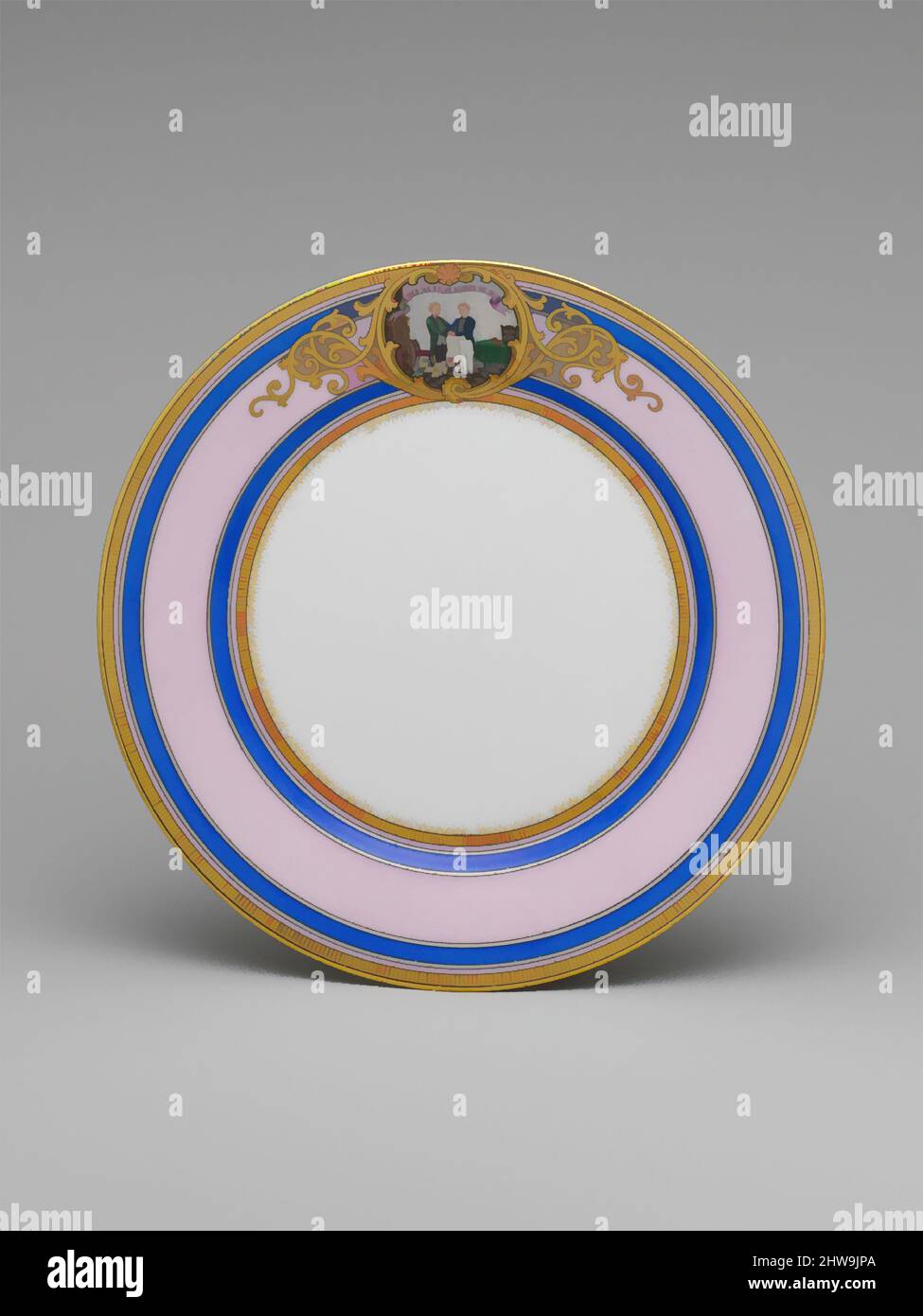 Art inspiré par Continental Porcelain plate, Kentucky, CA. 1878–89, américain, porcelaine, diamètre du corps : 8 3/8 po. (21,3 cm), céramique, Joseph S. Potter (1822–1904, oeuvres classiques modernisées par Artotop avec une touche de modernité. Formes, couleur et valeur, impact visuel accrocheur sur l'art émotions par la liberté d'œuvres d'art d'une manière contemporaine. Un message intemporel qui cherche une nouvelle direction créative. Artistes qui se tournent vers le support numérique et créent le NFT Artotop Banque D'Images