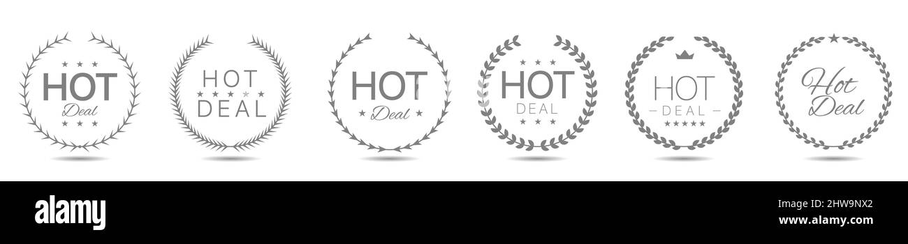 Jeu d'étiquettes pour couronne de Laurier Illustration de Vecteur