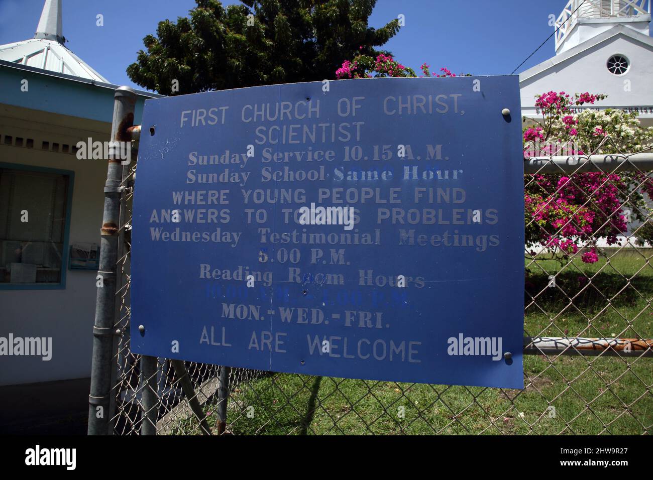 Grande Anse St George Grenade l'Anse aux Epines Road première Église du Christ scientifique Banque D'Images