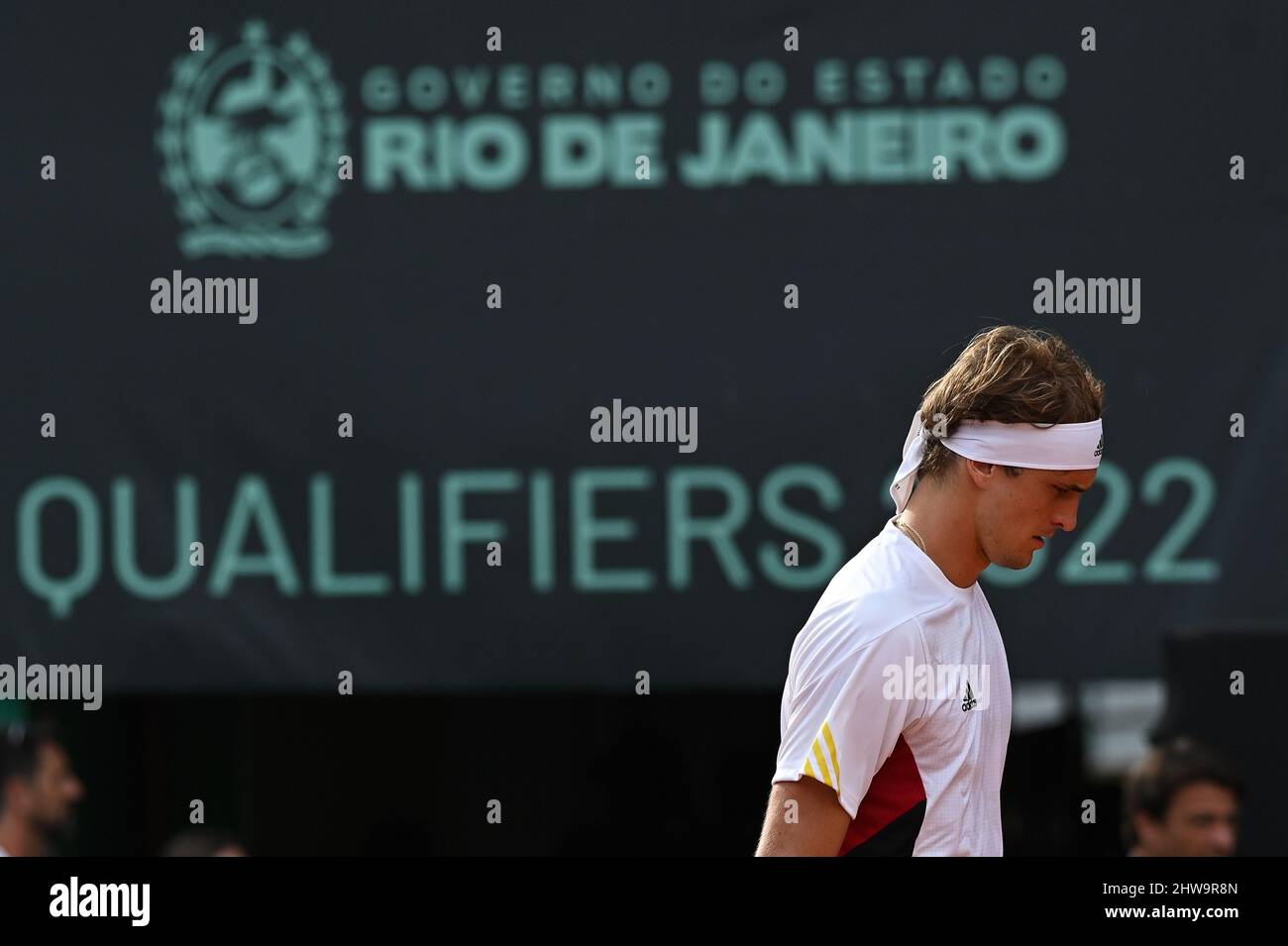 Rio de Janeiro, Brésil. 04th mars 2022. Tennis, hommes: Coupe Davis - partie qualifiante, qualifications, Brésil - Allemagne, Seyboth Wild - Zverev. Alexander Zverev d'Allemagne pendant le match. Credit: Andre Borges/dpa/Alamy Live News Banque D'Images