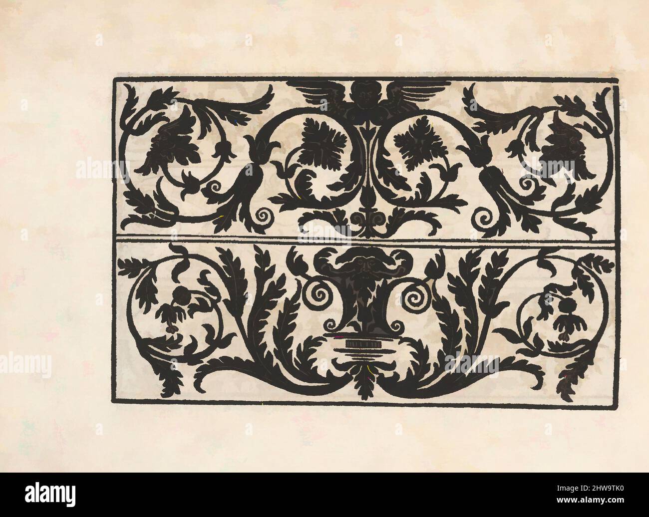 Art inspiré par dessins et estampes, Livres estampes ornement & Architecture, page de Eyn Nee kunstlich moetdelboech alle kunst (page 7V, œuvres classiques modernisées par Artotop avec une touche de modernité. Formes, couleur et valeur, impact visuel accrocheur sur l'art émotions par la liberté d'œuvres d'art d'une manière contemporaine. Un message intemporel qui cherche une nouvelle direction créative. Artistes qui se tournent vers le support numérique et créent le NFT Artotop Banque D'Images