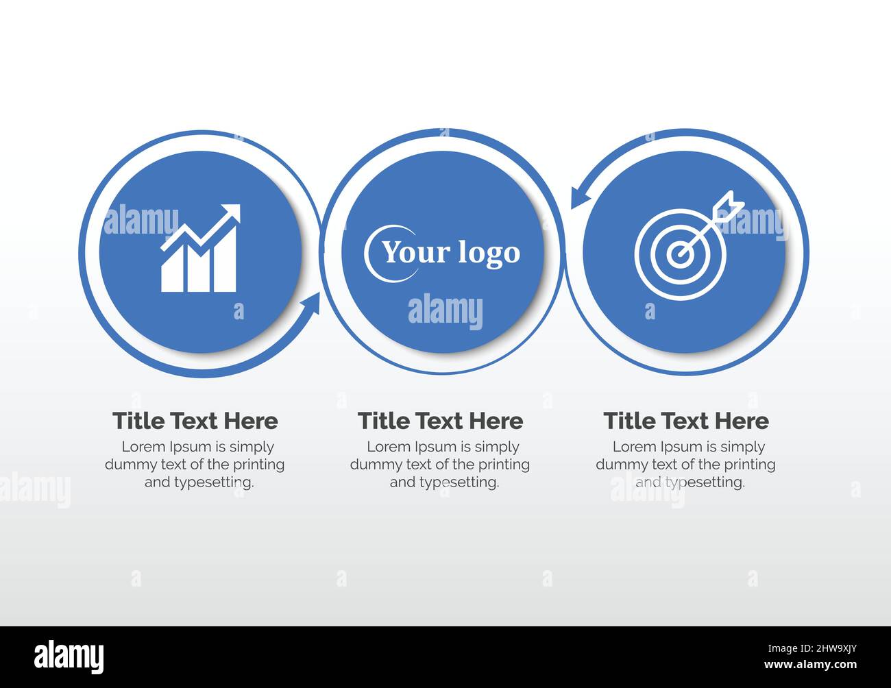 Modèle Infographics en 3 étapes - graphique, graphique à secteurs, présentation du flux de travail, diagramme de cyclisme, brochure, Rapport, présentation, conception Web, modifiable, vecteur Illustration de Vecteur