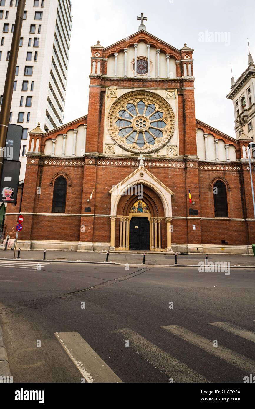 Cathédrale catholique Saint-Joseph ou Catedrala SF. Iosif à Bucarest, Roumanie Banque D'Images