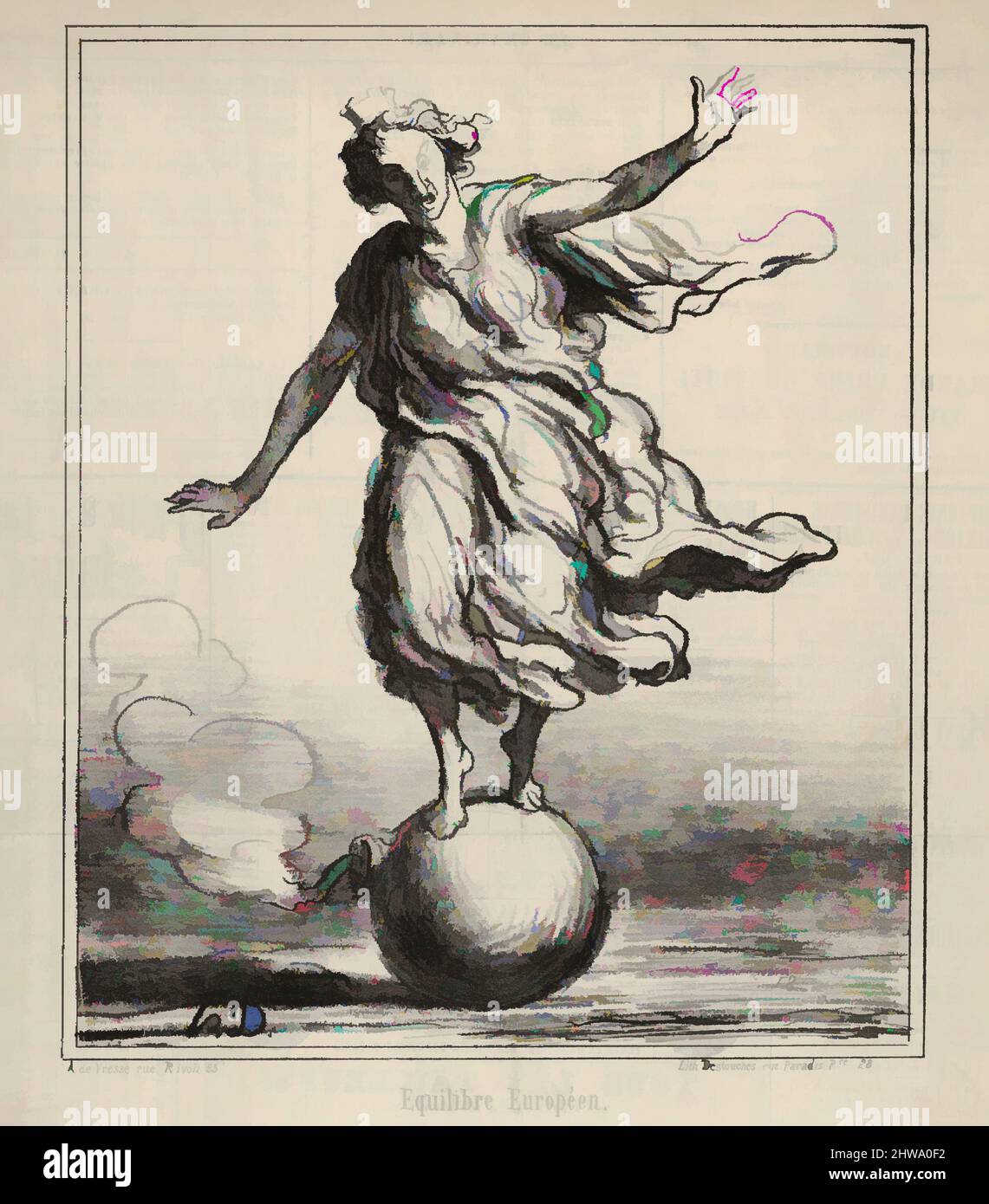 Art inspiré par dessins et estampes, Print, Equilibre Europeen, d'Actualités, publié dans le Charivari, 3 avril 1867, artiste, Imprimeur, Œuvres classiques modernisées par Artotop avec une touche de modernité. Formes, couleur et valeur, impact visuel accrocheur sur l'art émotions par la liberté d'œuvres d'art d'une manière contemporaine. Un message intemporel qui cherche une nouvelle direction créative. Artistes qui se tournent vers le support numérique et créent le NFT Artotop Banque D'Images