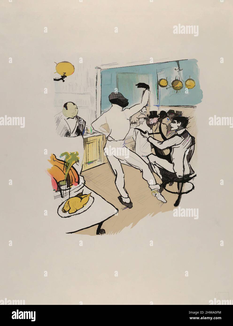 Art inspiré par les dessins et les imprimés, impression, chocolat dansant, artiste, après, Henri de Toulouse-Lautrec, français, Albi 1864–1901, oeuvres classiques modernisées par Artotop avec une touche de modernité. Formes, couleur et valeur, impact visuel accrocheur sur l'art émotions par la liberté d'œuvres d'art d'une manière contemporaine. Un message intemporel qui cherche une nouvelle direction créative. Artistes qui se tournent vers le support numérique et créent le NFT Artotop Banque D'Images