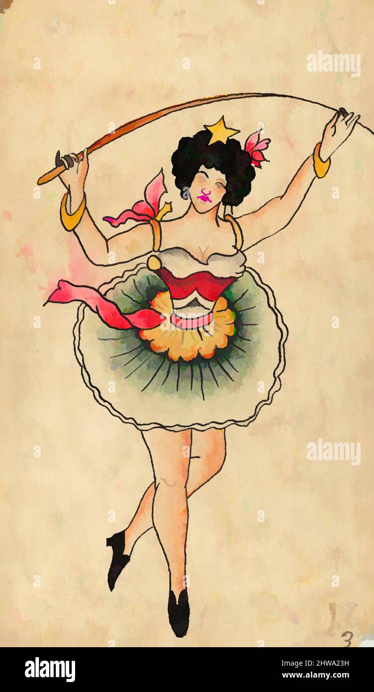 Art inspiré par dessins et estampes, dessins Ephemera, Tattoo Design of a Female Performer, Artist, Clark & Sellers, American, œuvres classiques modernisées par Artotop avec une touche de modernité. Formes, couleur et valeur, impact visuel accrocheur sur l'art émotions par la liberté d'œuvres d'art d'une manière contemporaine. Un message intemporel qui cherche une nouvelle direction créative. Artistes qui se tournent vers le support numérique et créent le NFT Artotop Banque D'Images