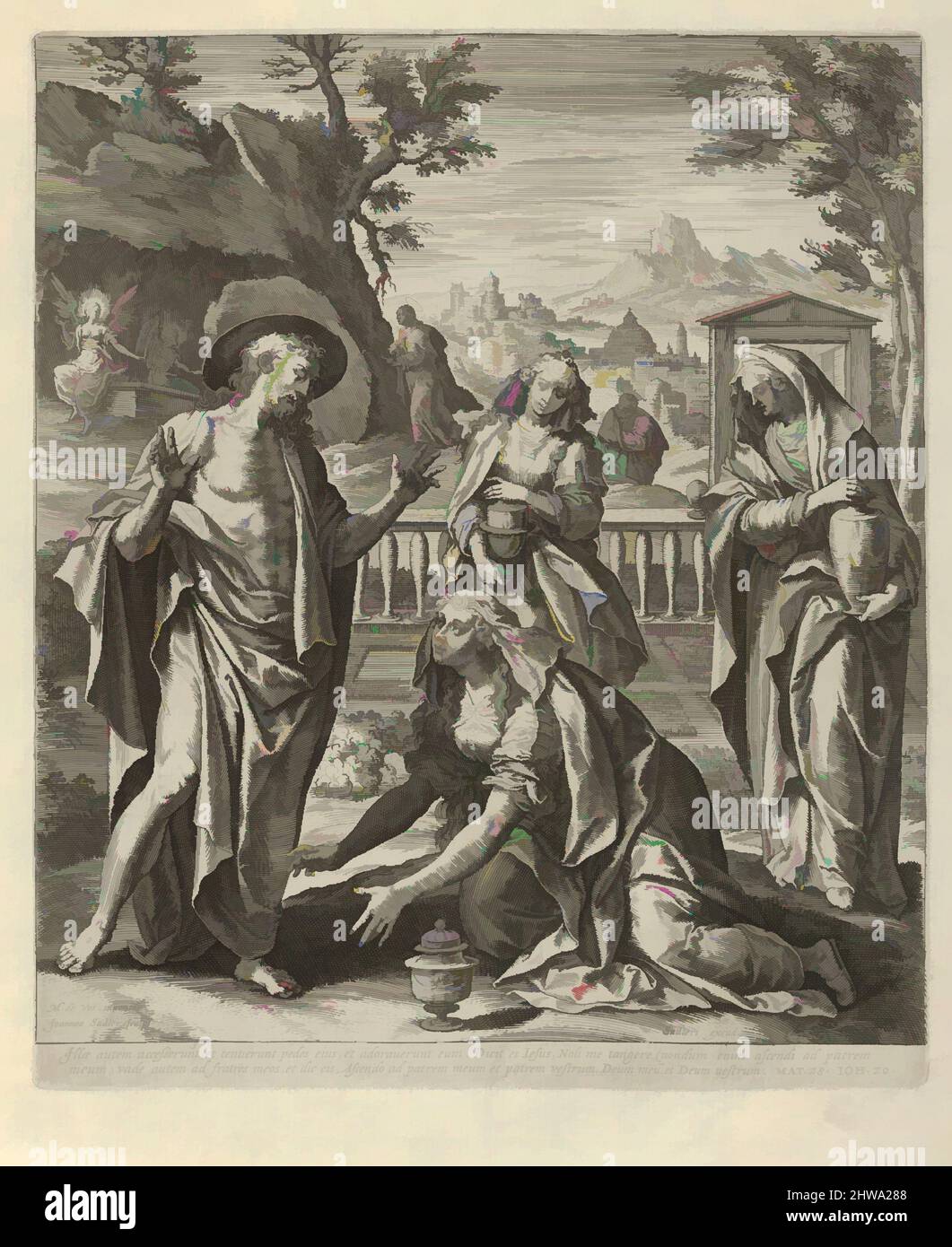 Art inspiré par les dessins et les estampes, Imprimer, Noli me Tangere, de la passion du Christ, artiste, après, Maerten de vos, Johann Sadeler I, Œuvres classiques modernisées par Artotop avec une touche de modernité. Formes, couleur et valeur, impact visuel accrocheur sur l'art émotions par la liberté d'œuvres d'art d'une manière contemporaine. Un message intemporel qui cherche une nouvelle direction créative. Artistes qui se tournent vers le support numérique et créent le NFT Artotop Banque D'Images