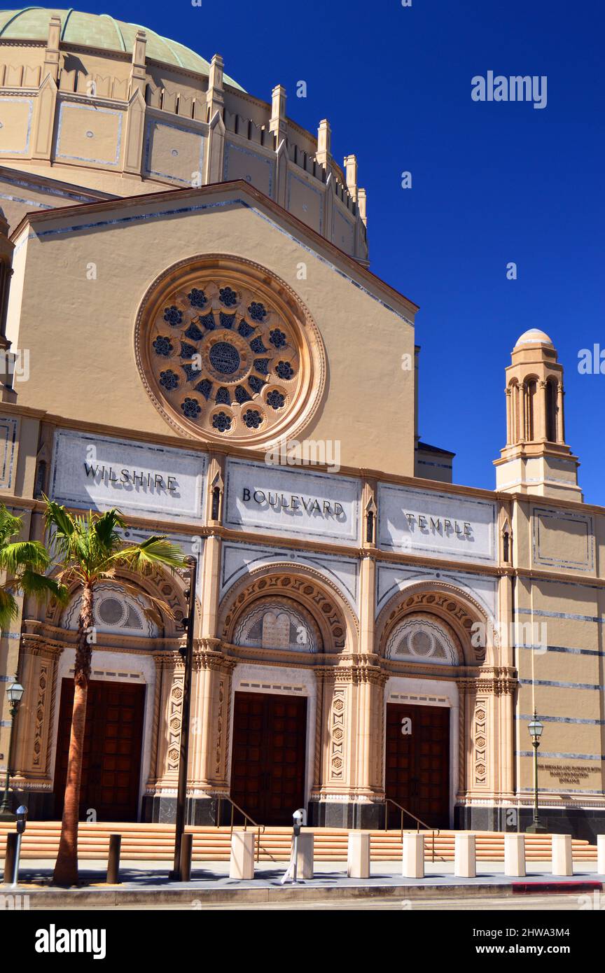Le temple de Wilshire Boulevard, l'un des plus anciens temples juifs de Los Angeles Banque D'Images