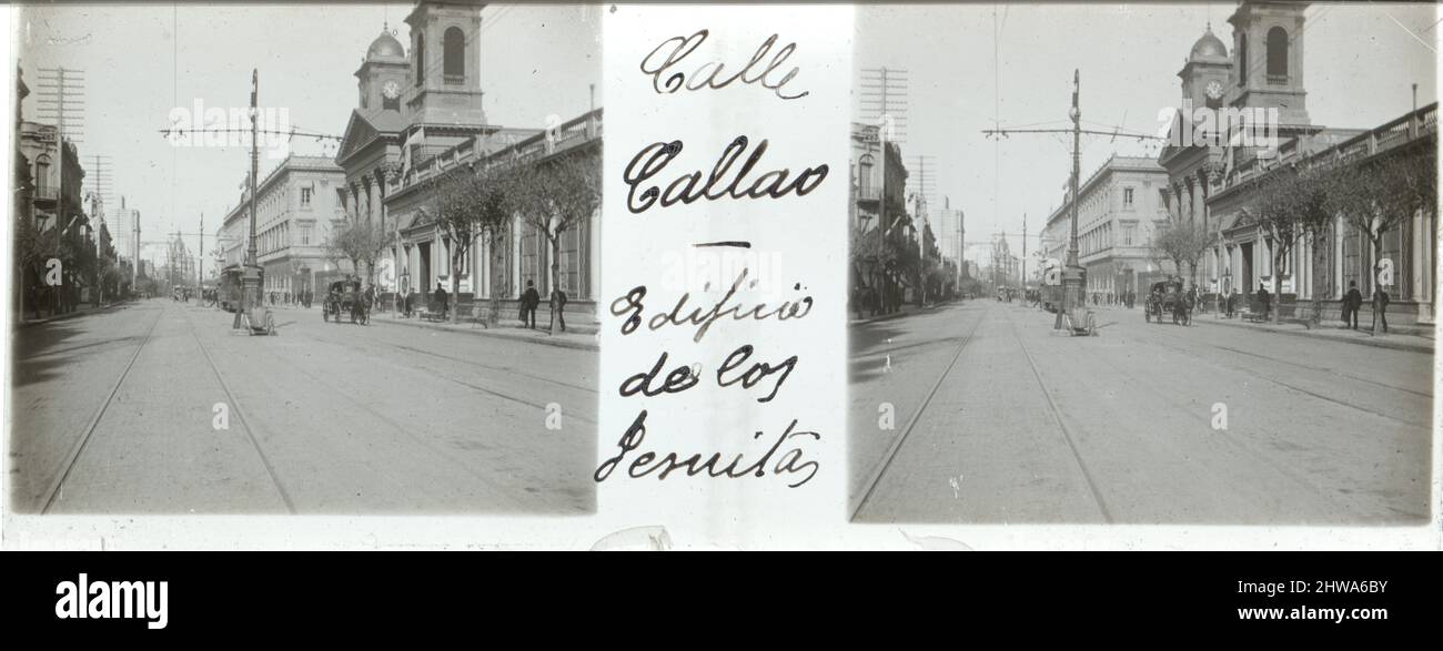 Avenue Callao. Buenos Aires, Argentine. Les débuts du 20th siècle. Banque D'Images