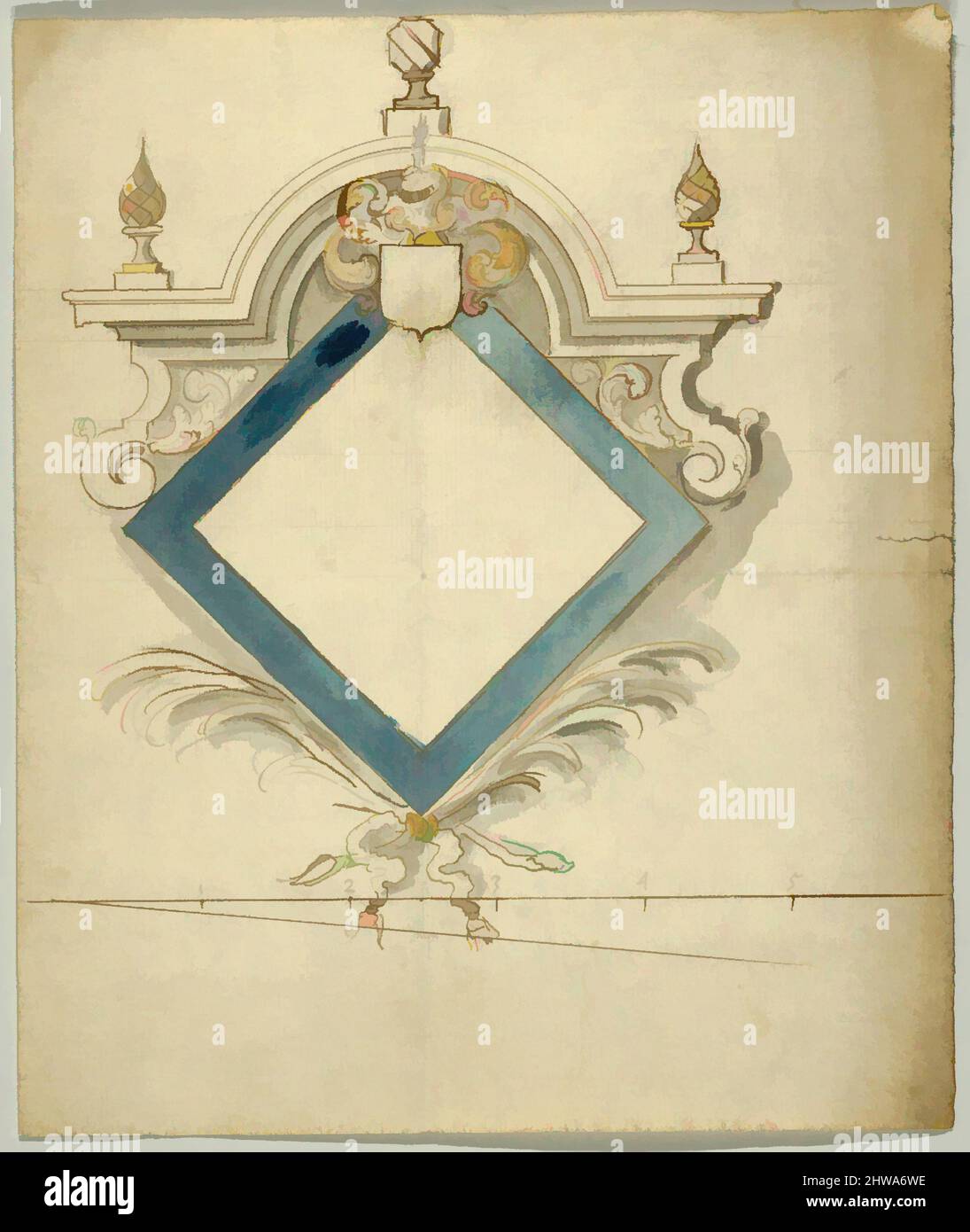 Art inspiré par les dessins et estampes, ornement de dessin et architecture, Epitaph avec panneau en forme de losange, artiste, Anonyme, flamand, actif 1683, Œuvres classiques modernisées par Artotop avec une touche de modernité. Formes, couleur et valeur, impact visuel accrocheur sur l'art émotions par la liberté d'œuvres d'art d'une manière contemporaine. Un message intemporel qui cherche une nouvelle direction créative. Artistes qui se tournent vers le support numérique et créent le NFT Artotop Banque D'Images