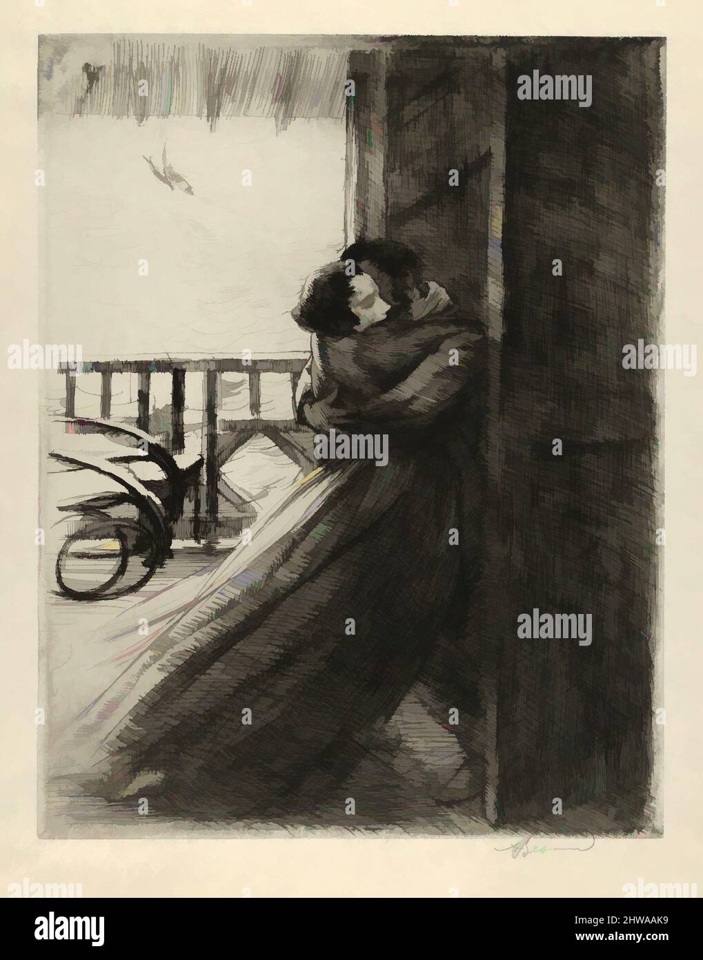 Art inspiré par les dessins et les imprimés, l'impression, l'amour, la Femme, l'artiste, Paul-Albert Besnard, Français, Paris 1849–1934 Paris, Besnard, Paul-Albert, Œuvres classiques modernisées par Artotop avec une touche de modernité. Formes, couleur et valeur, impact visuel accrocheur sur l'art émotions par la liberté d'œuvres d'art d'une manière contemporaine. Un message intemporel qui cherche une nouvelle direction créative. Artistes qui se tournent vers le support numérique et créent le NFT Artotop Banque D'Images