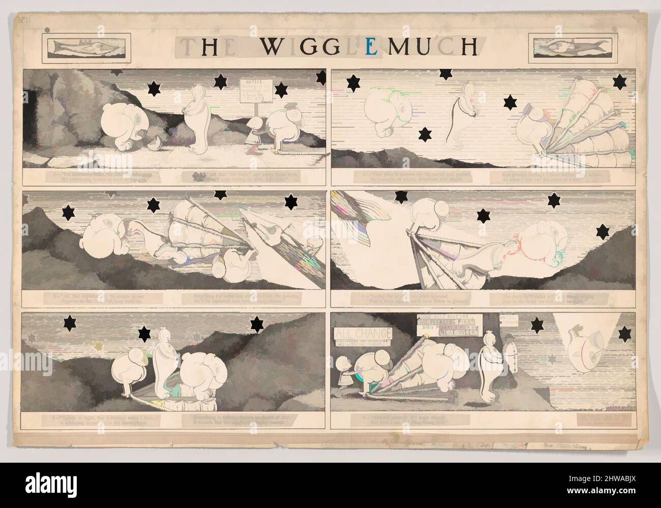 Art inspiré par dessins et estampes, dessin, Dummy pour le Wiggle Many Comic Strip, numéro 11 (publié par le New York Herald, 29 mai 1910, œuvres classiques modernisées par Artotop avec un peu de modernité. Formes, couleur et valeur, impact visuel accrocheur sur l'art émotions par la liberté d'œuvres d'art d'une manière contemporaine. Un message intemporel qui cherche une nouvelle direction créative. Artistes qui se tournent vers le support numérique et créent le NFT Artotop Banque D'Images