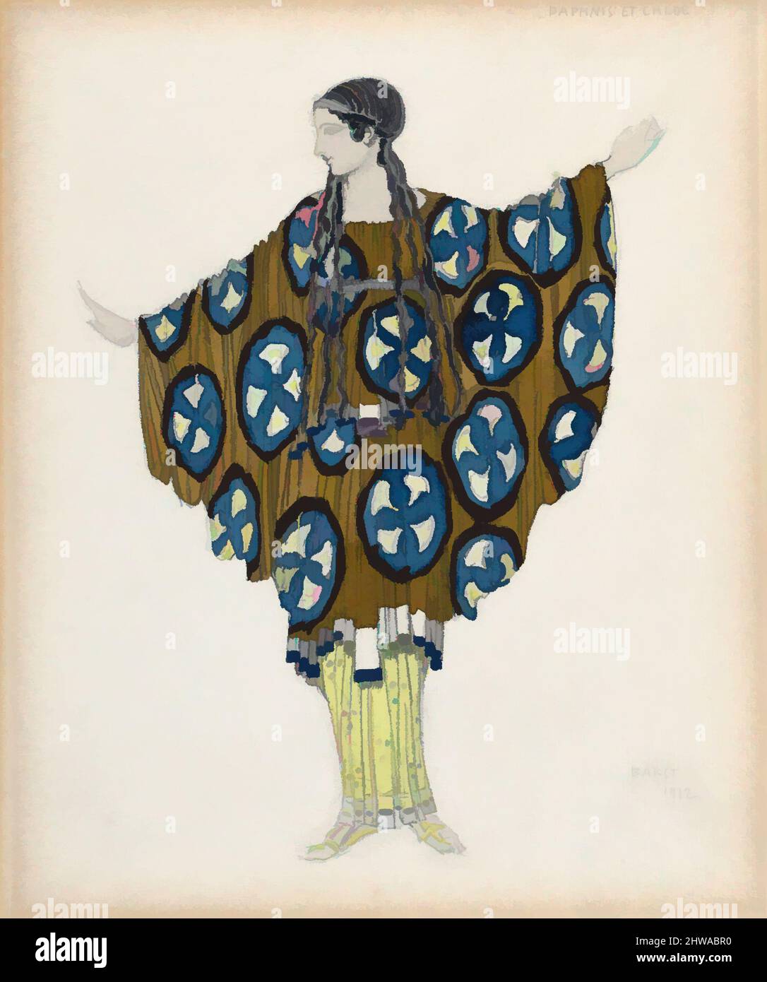 Art inspiré par les dessins et estampes, dessin d'ornement et d'architecture, Costume Design pour une femme du Village, pour le Ballet, oeuvres classiques modernisées par Artotop avec une touche de modernité. Formes, couleur et valeur, impact visuel accrocheur sur l'art émotions par la liberté d'œuvres d'art d'une manière contemporaine. Un message intemporel qui cherche une nouvelle direction créative. Artistes qui se tournent vers le support numérique et créent le NFT Artotop Banque D'Images