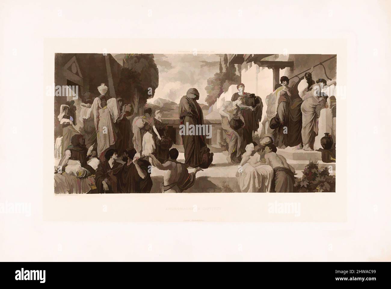 Art inspiré par les dessins et les estampes, imprimé, Andromache en captivité, artiste, éditeur, Après, Frédéric, Lord Leighton, George Barrie, britannique, Œuvres classiques modernisées par Artotop avec une touche de modernité. Formes, couleur et valeur, impact visuel accrocheur sur l'art émotions par la liberté d'œuvres d'art d'une manière contemporaine. Un message intemporel qui cherche une nouvelle direction créative. Artistes qui se tournent vers le support numérique et créent le NFT Artotop Banque D'Images