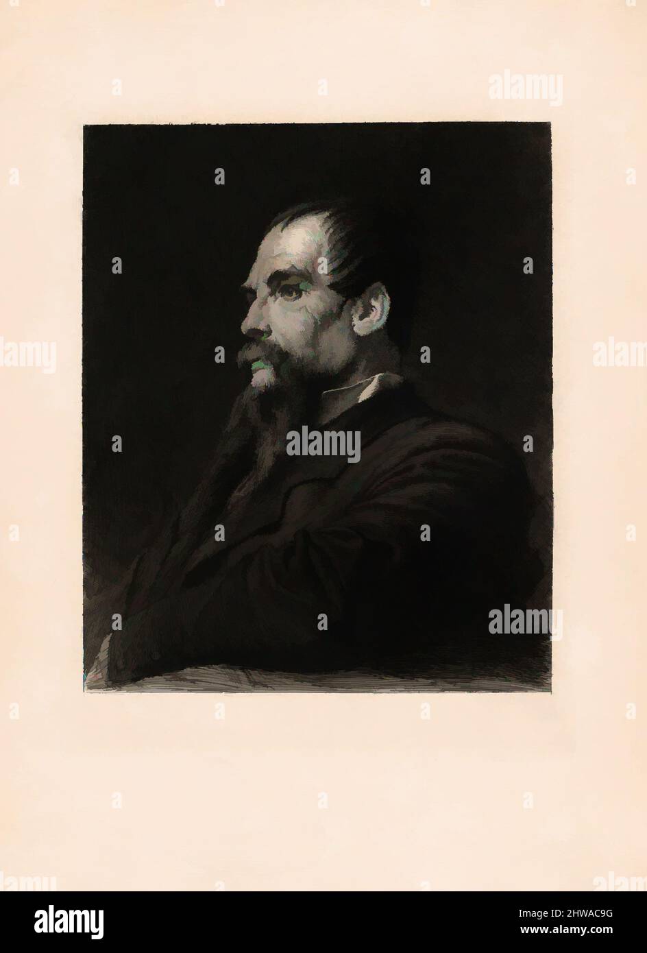 Art inspiré par les dessins et estampes, impression, Portrait du Capitaine Burton (pour le Portfolio), artiste, Etcher, After, Frédéric, Lord Leighton, œuvres classiques modernisées par Artotop avec une touche de modernité. Formes, couleur et valeur, impact visuel accrocheur sur l'art émotions par la liberté d'œuvres d'art d'une manière contemporaine. Un message intemporel qui cherche une nouvelle direction créative. Artistes qui se tournent vers le support numérique et créent le NFT Artotop Banque D'Images