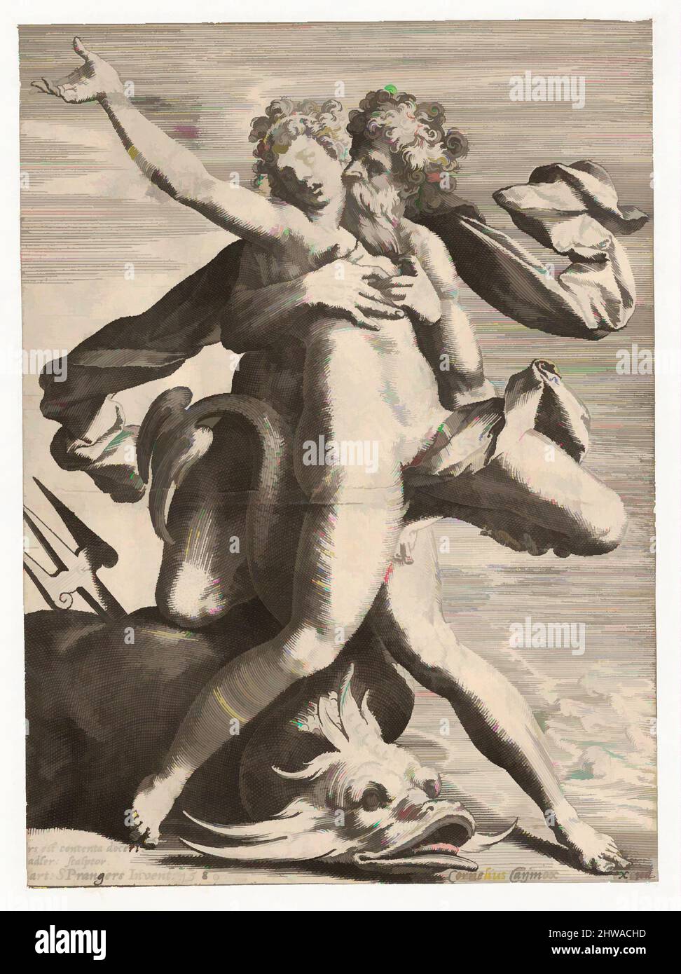 Art inspiré par dessins et estampes, Print, Neptune et Caenis, artiste, After, Cornelius Caymox, Bartholomeus Spranger, J. Sadeler I, oeuvres classiques modernisées par Artotop avec une touche de modernité. Formes, couleur et valeur, impact visuel accrocheur sur l'art émotions par la liberté d'œuvres d'art d'une manière contemporaine. Un message intemporel qui cherche une nouvelle direction créative. Artistes qui se tournent vers le support numérique et créent le NFT Artotop Banque D'Images