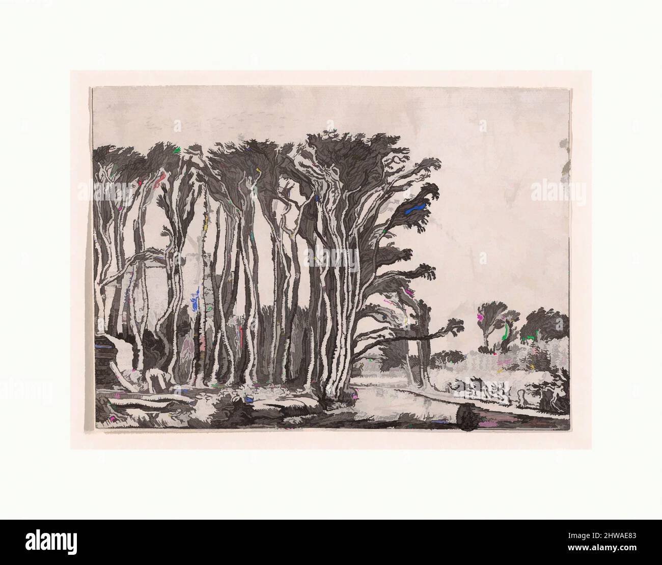 Art inspiré par dessins et estampes, Print, The Charcoal-Burner, de Verscheyden Landtschapjes (divers paysages), planche 9, oeuvres classiques modernisées par Artotop avec un peu de modernité. Formes, couleur et valeur, impact visuel accrocheur sur l'art émotions par la liberté d'œuvres d'art d'une manière contemporaine. Un message intemporel qui cherche une nouvelle direction créative. Artistes qui se tournent vers le support numérique et créent le NFT Artotop Banque D'Images