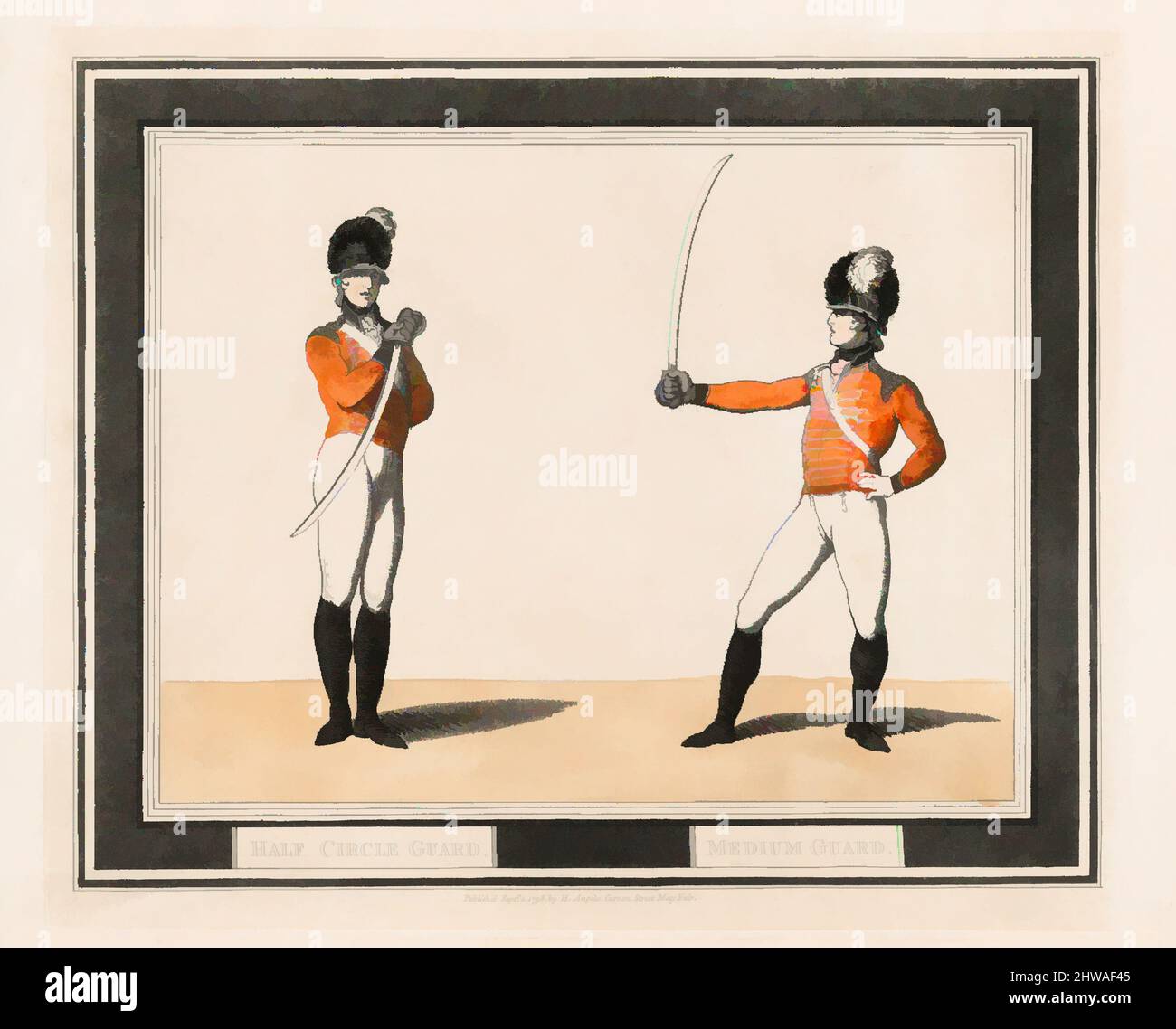 Art inspiré par dessins et estampes, Print, Half Circle Guard, Medium Guard, Hongrois et Highland Broadsabre, Éditeur, artiste, Henry Angelo, œuvres classiques modernisées par Artotop avec une touche de modernité. Formes, couleur et valeur, impact visuel accrocheur sur l'art émotions par la liberté d'œuvres d'art d'une manière contemporaine. Un message intemporel qui cherche une nouvelle direction créative. Artistes qui se tournent vers le support numérique et créent le NFT Artotop Banque D'Images