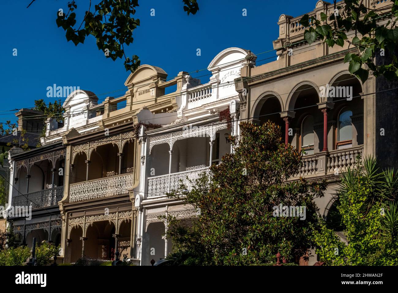 Maisons en terrasse à Carlton, Melbourne, Victoria, Australie Banque D'Images