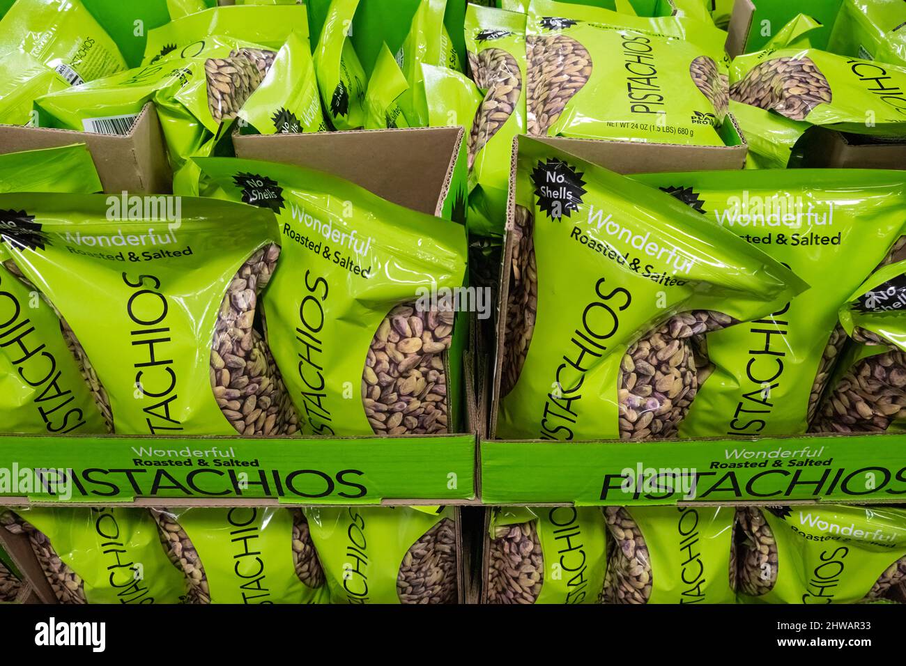 Pistaches en vrac au magasin d'entrepôt sam's Club à Snellville, en Géorgie. (ÉTATS-UNIS) Banque D'Images