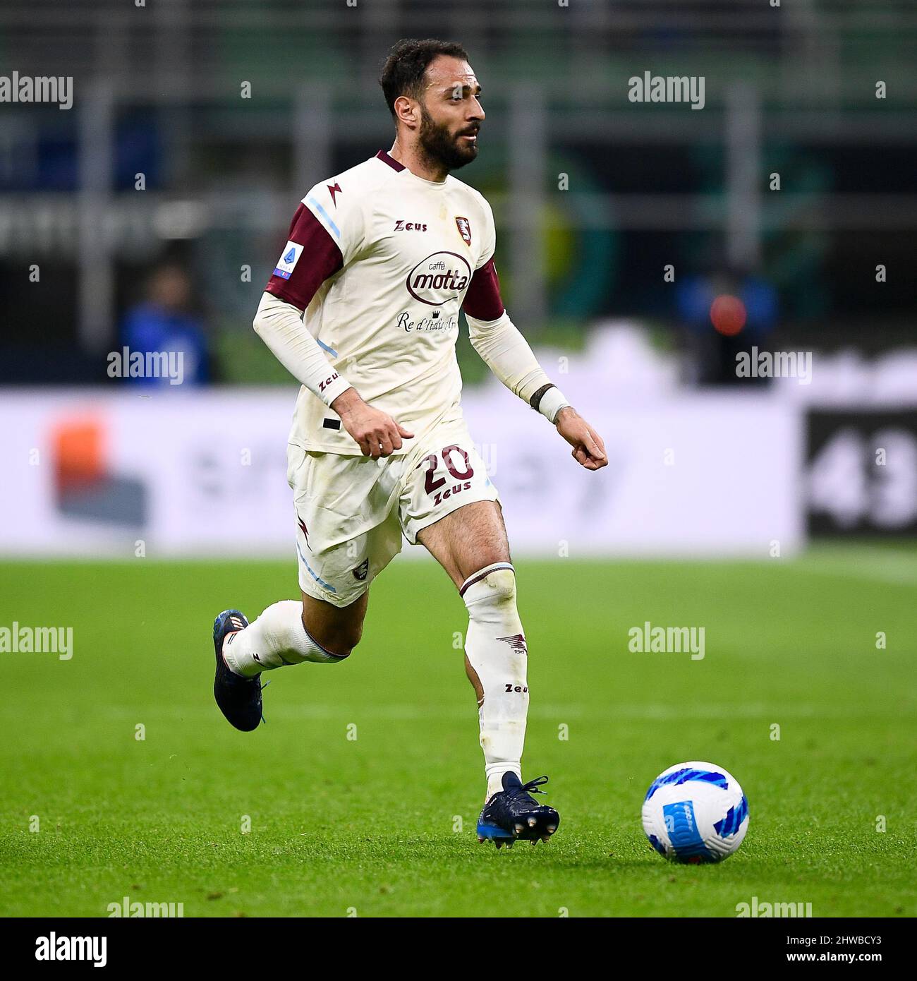 Milan, Italie. 04 mars 2022. Grigoris Kastanos de l'US Salernitana en action pendant la série Un match de football entre le FC Internazionale et l'US Salernitana. Credit: Nicolò Campo/Alay Live News Banque D'Images