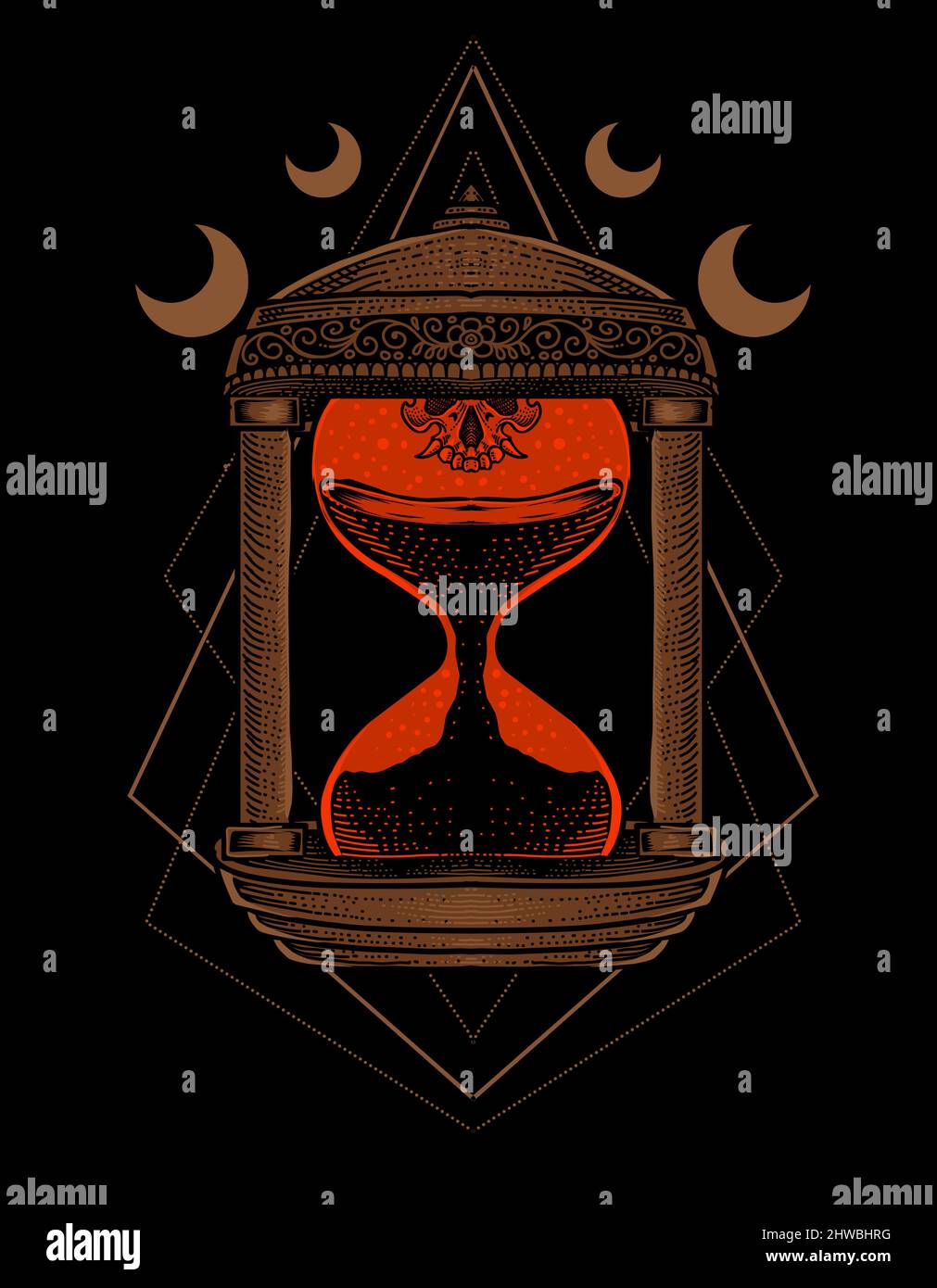 illustration vecteur vintage sablier ornement Illustration de Vecteur