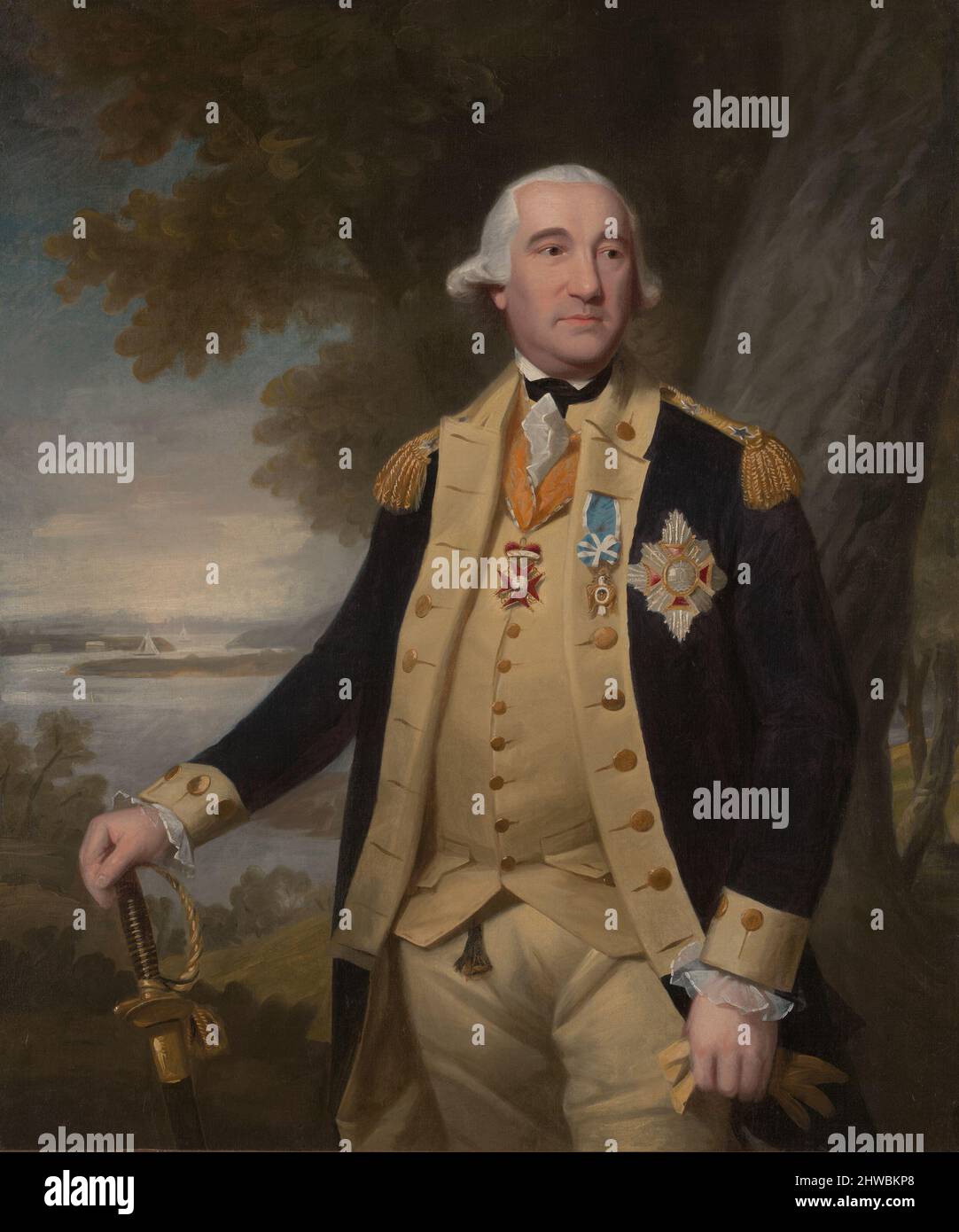 Général de division Friedrich Wilhelm Augustus, Baron von Steuben (1730-1794). Artiste: Ralph Earl, cuisine américaine, 1751–1801 Banque D'Images
