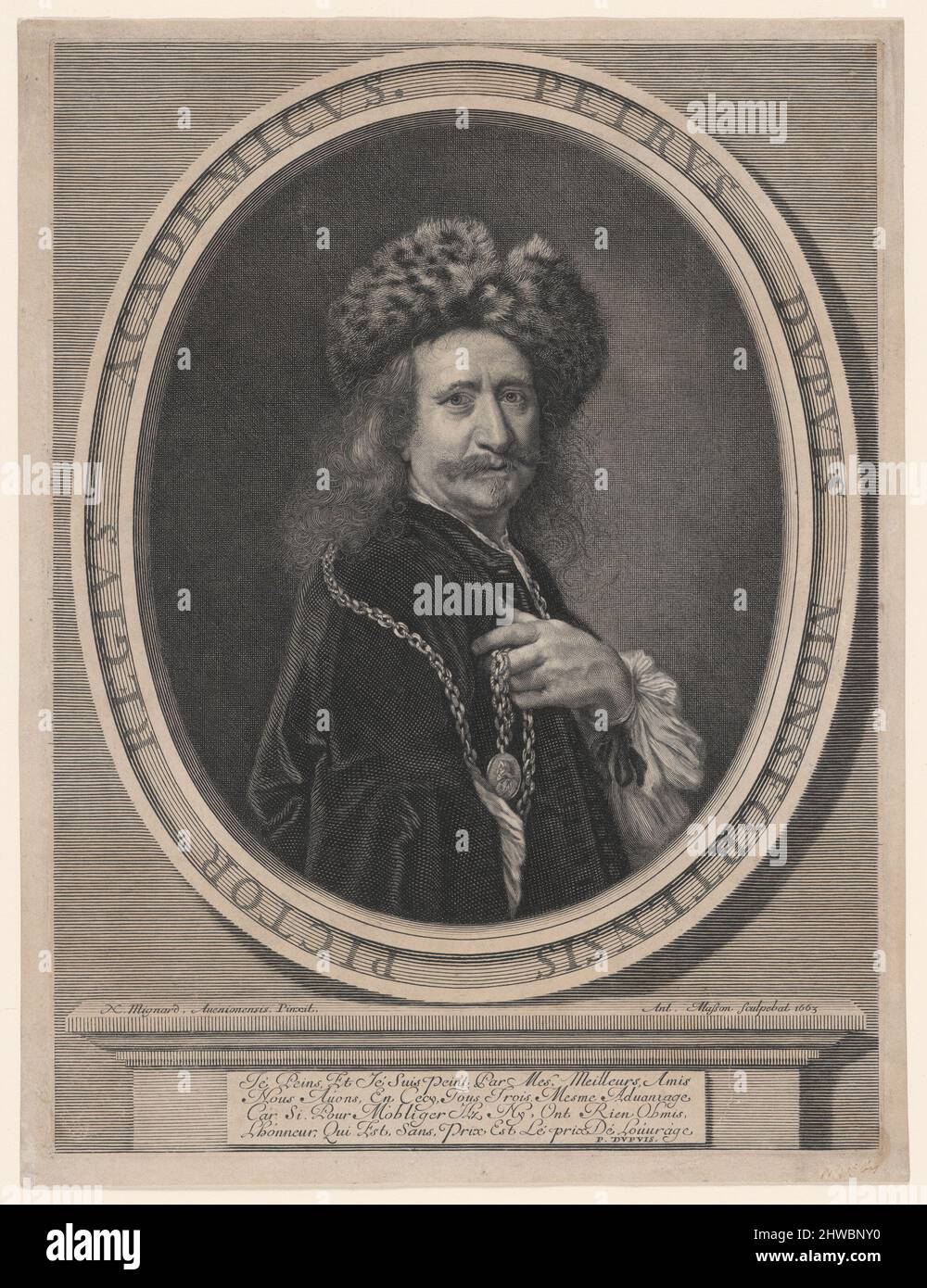 Pierre Dupuis. Graveur : Antoine Masson, français, 1636–1700After : Nicolas Mignard, français, 1606–1668 Banque D'Images